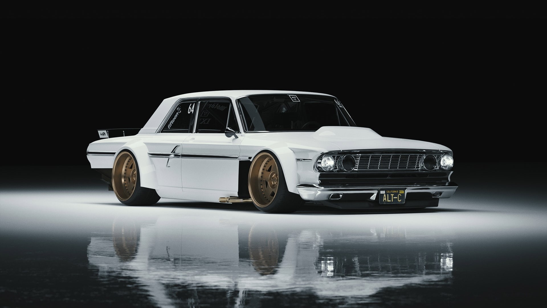 wheel, copy space, mode of transportation, land vehicle, black background, car, vintage car, indoors, stationary, reflection, white cars, studio shot, metal, HD Wallpaper