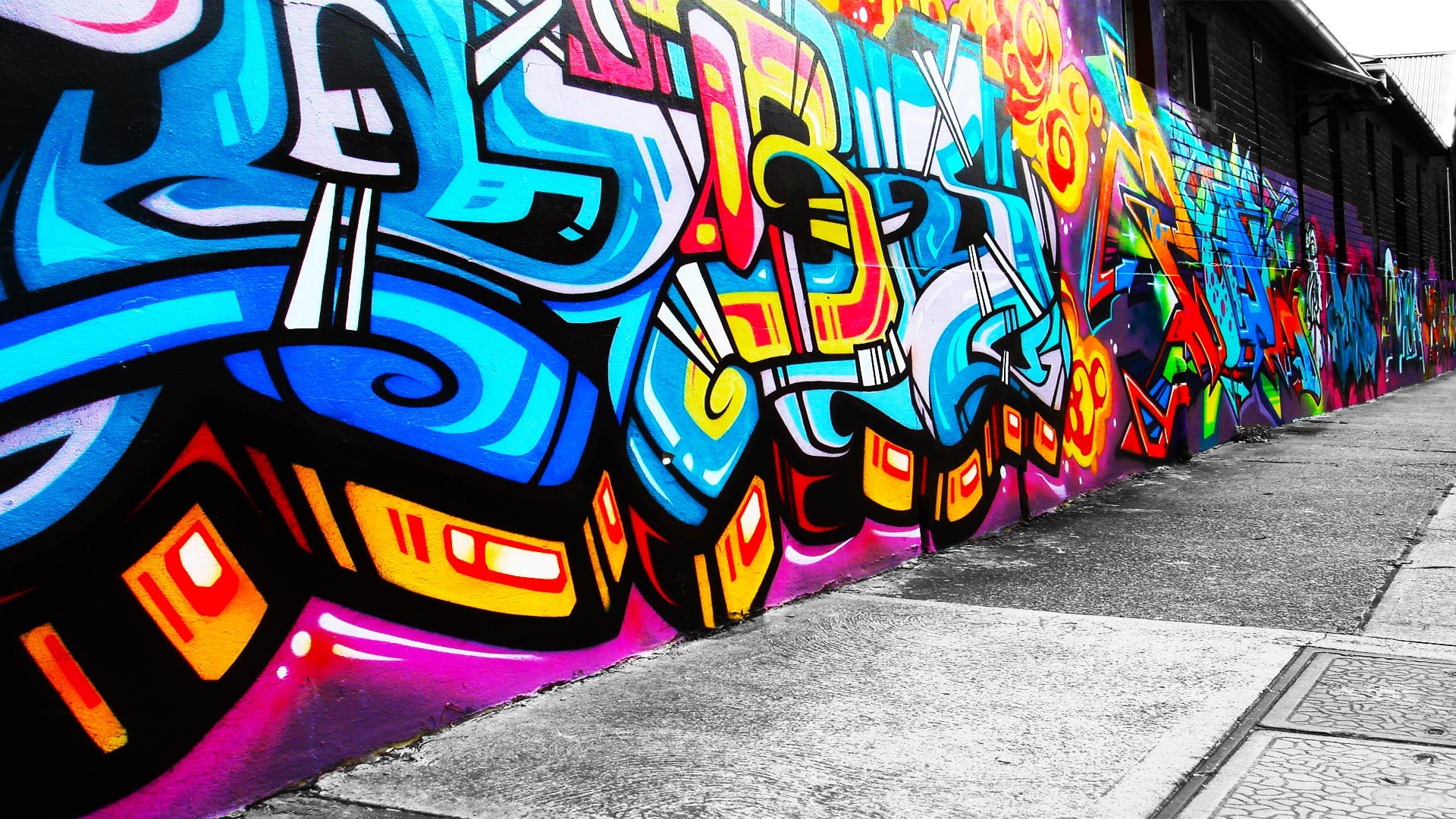 street art, graffiti, wall, 1080P, urban, HD Wallpaper