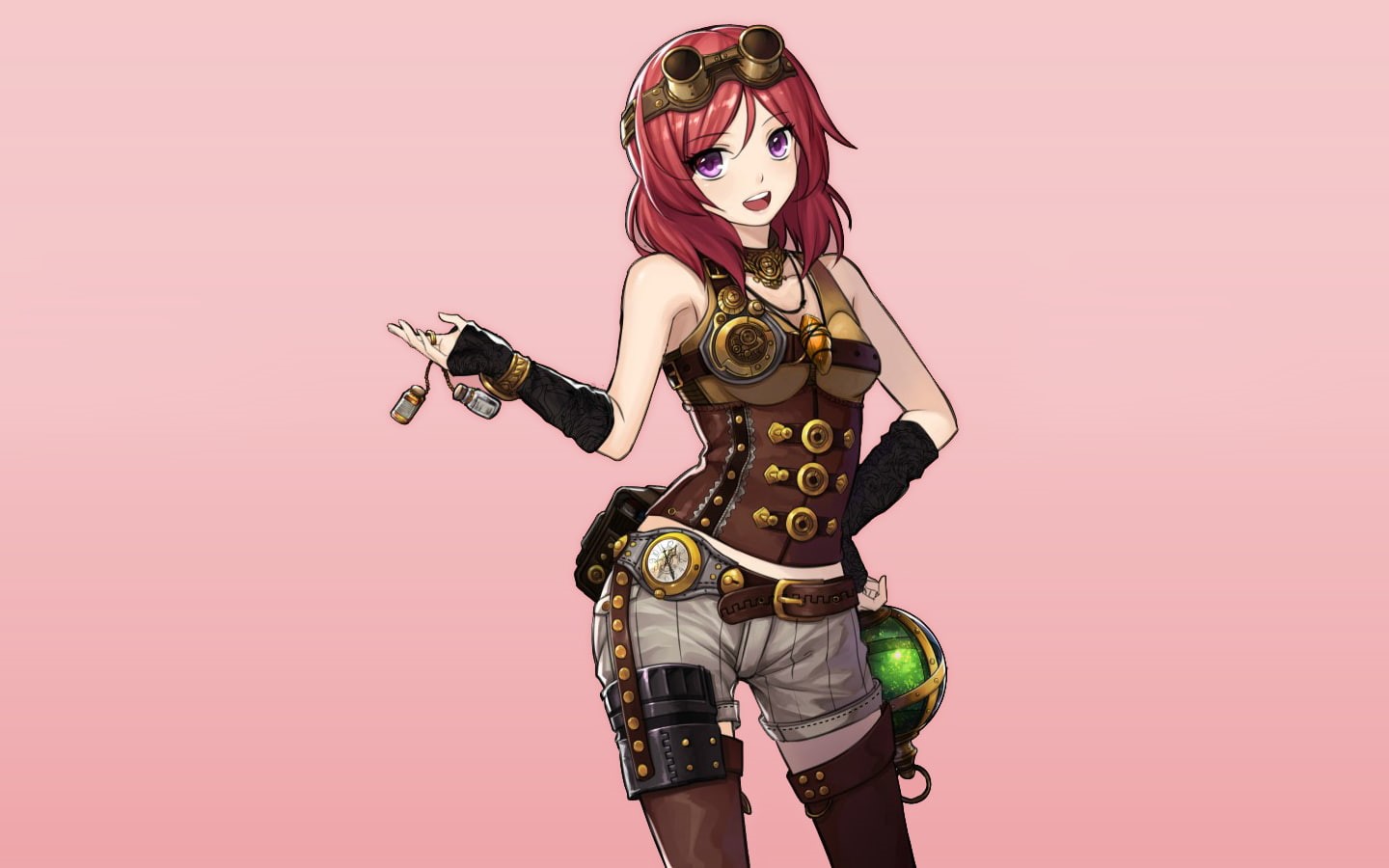 indoors, women, beautiful woman, hairstyle, 720P, studio shot, standing, gun, Love Live!, red, adult, lifestyles, one person, front view, Nishikino Maki, HD Wallpaper
