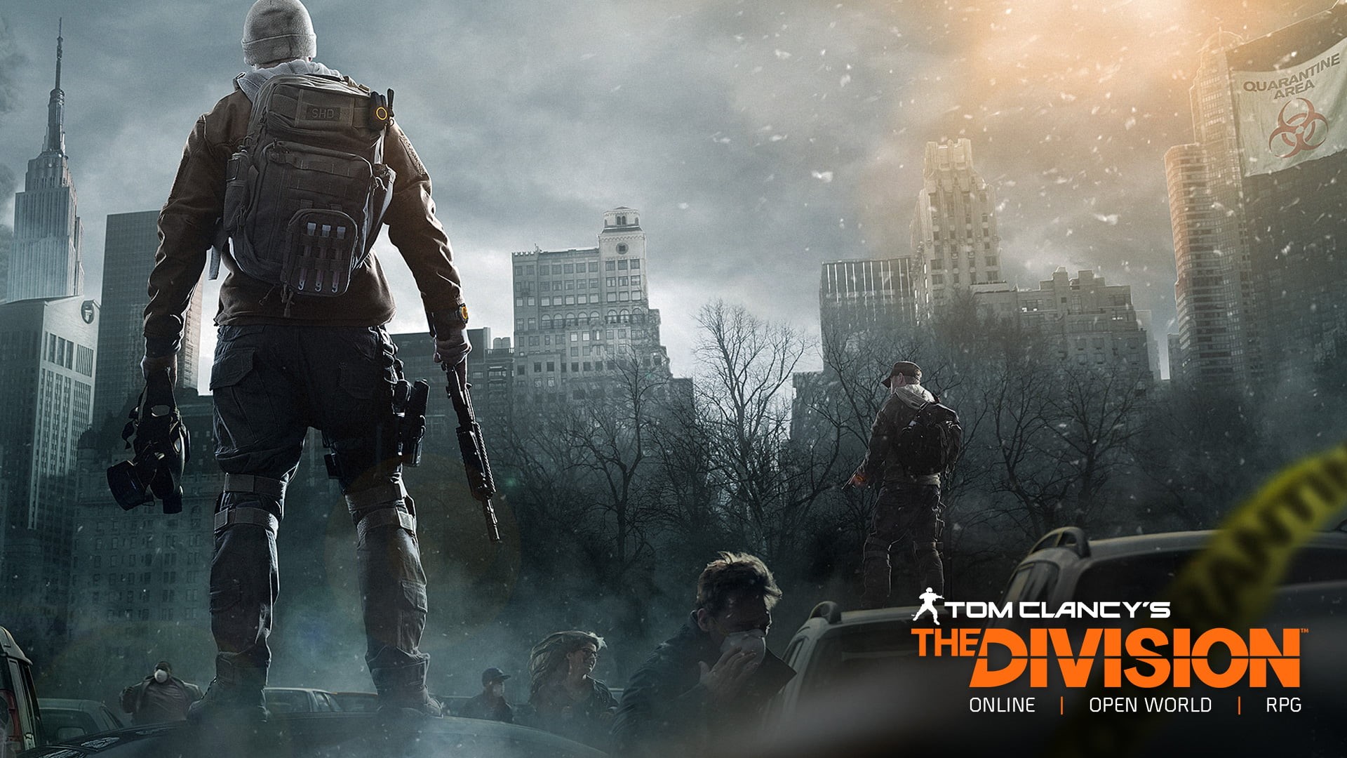 architecture, government, text, riot, video games, aggression, building exterior, built structure, apocalyptic, protestor, law, Tom Clancys The Division, HD Wallpaper
