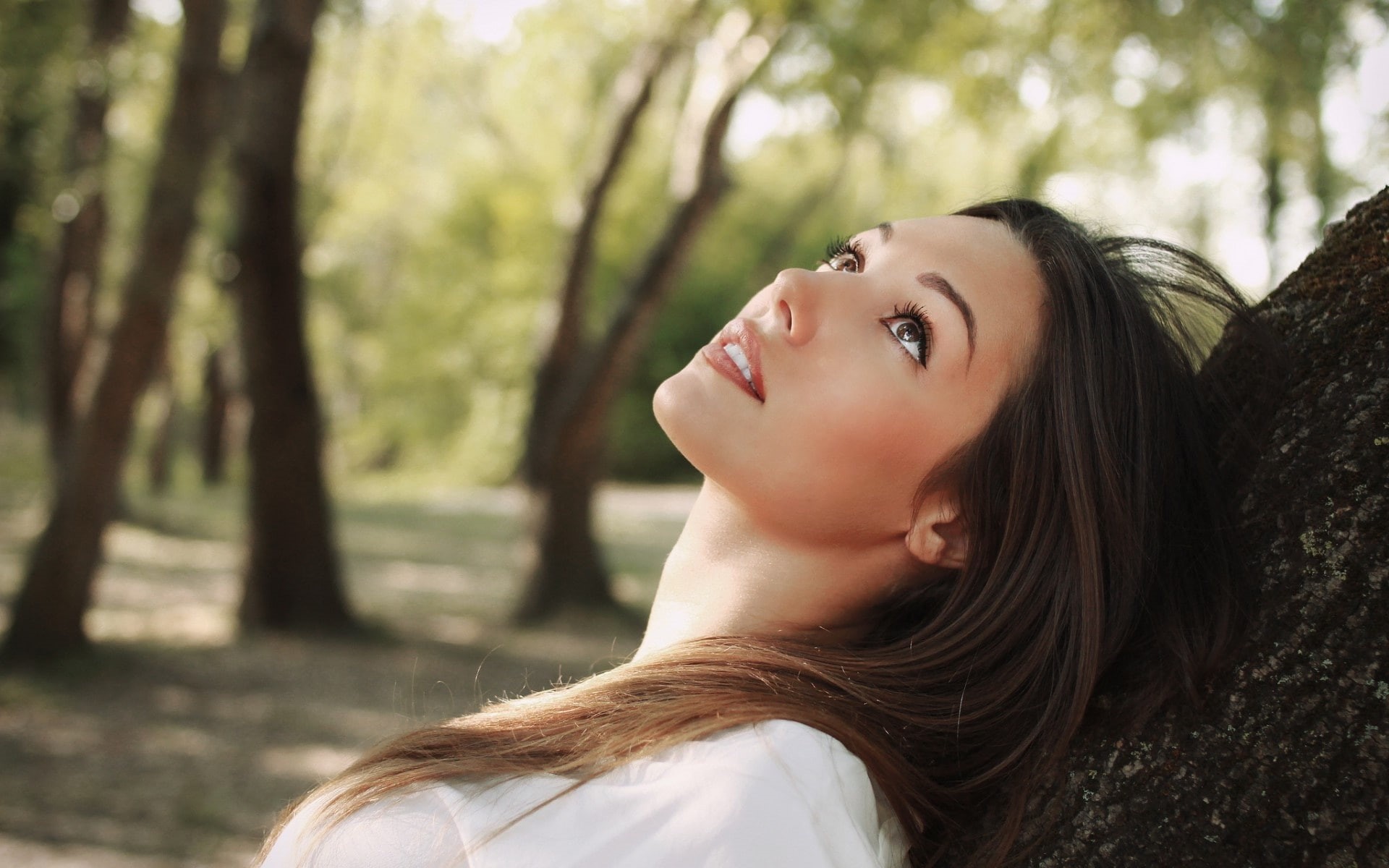 Hair, 1080P, Dreaming, s, Black, Girl, shirt, white, women, HD Wallpaper