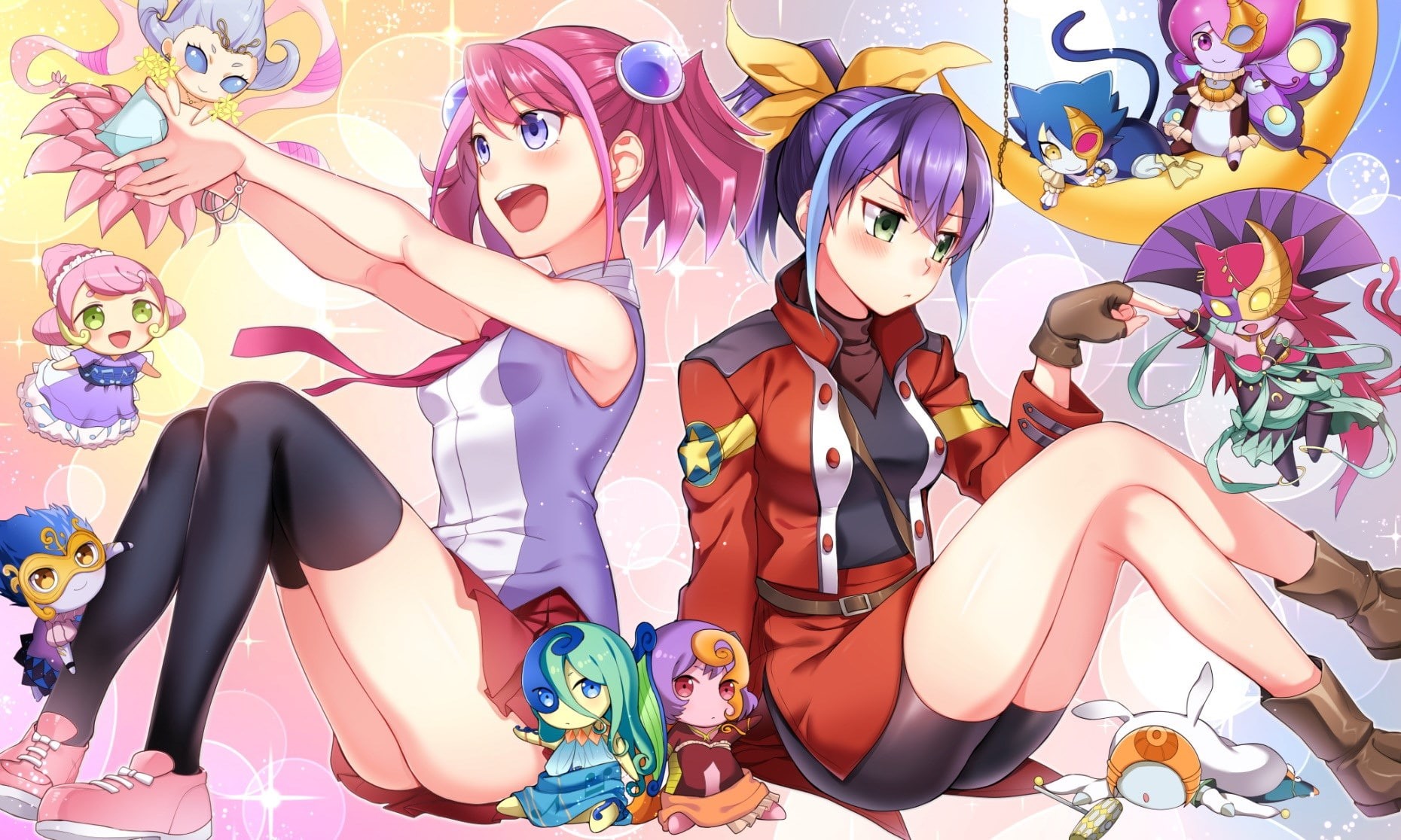 adult, yu gi oh arc v, young adult, real people, people, women, beauty, clothing, fashion, lifestyles, variation, multi colored, pink color, happiness, HD Wallpaper