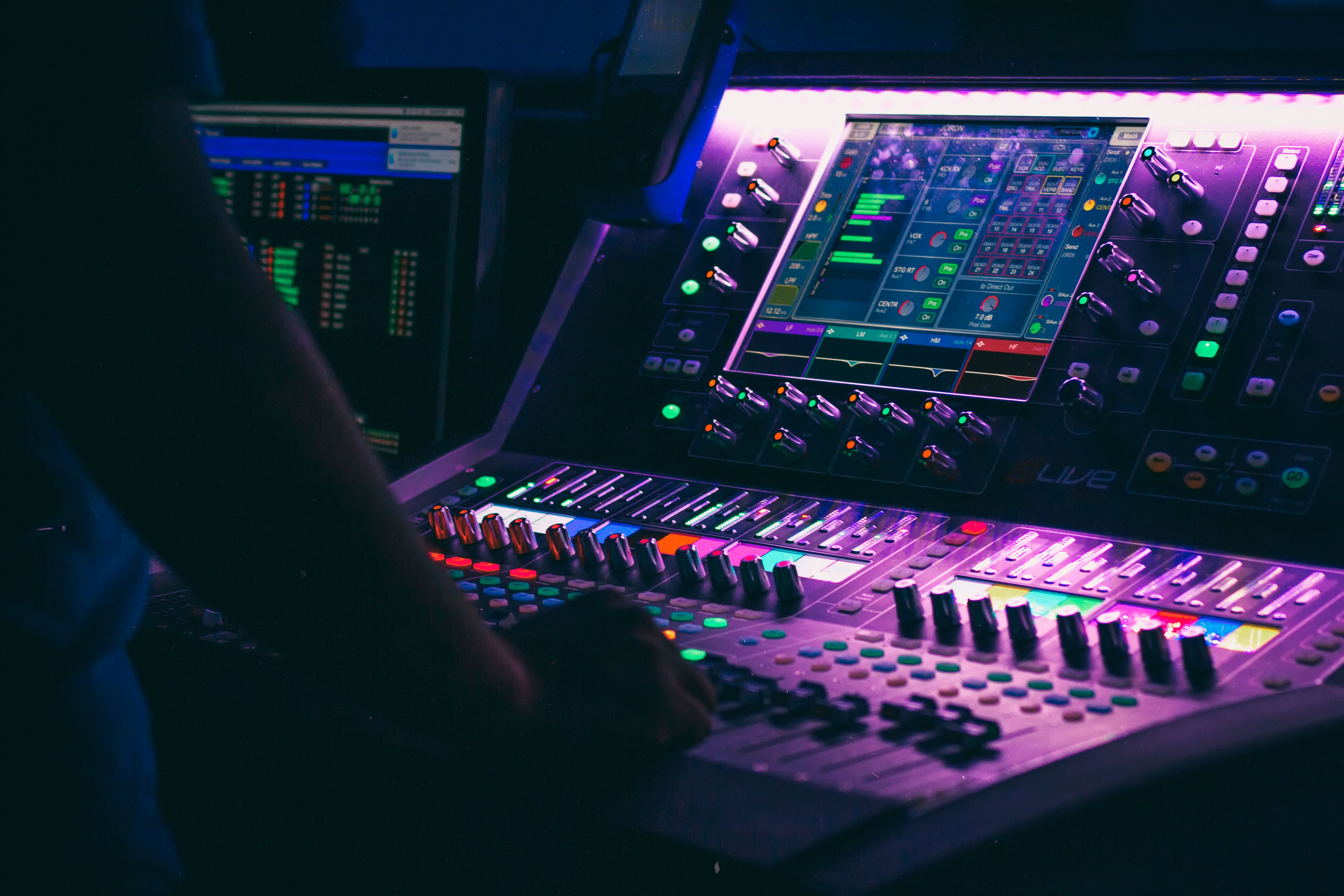 control panel, button, studio, sound, man, hand, church, complexity, computer, control, swutches, board, real people, sound system, controller, sound recording equipment, HD Wallpaper