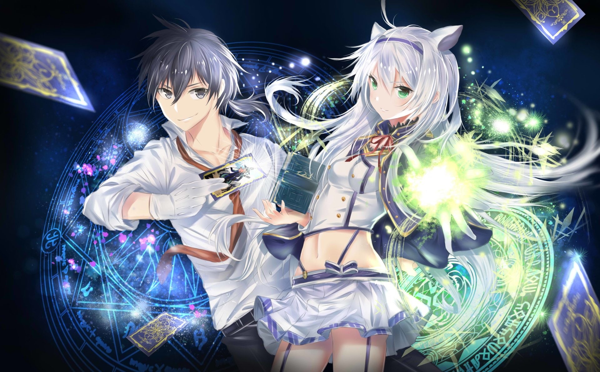 futuristic, night, illuminated, nightlife, young women, celebration, Glenn Radars, women, 1080P, clothing, party - social event, event, Rokudenashi Majutsu Koushi to Akashic Records, HD Wallpaper