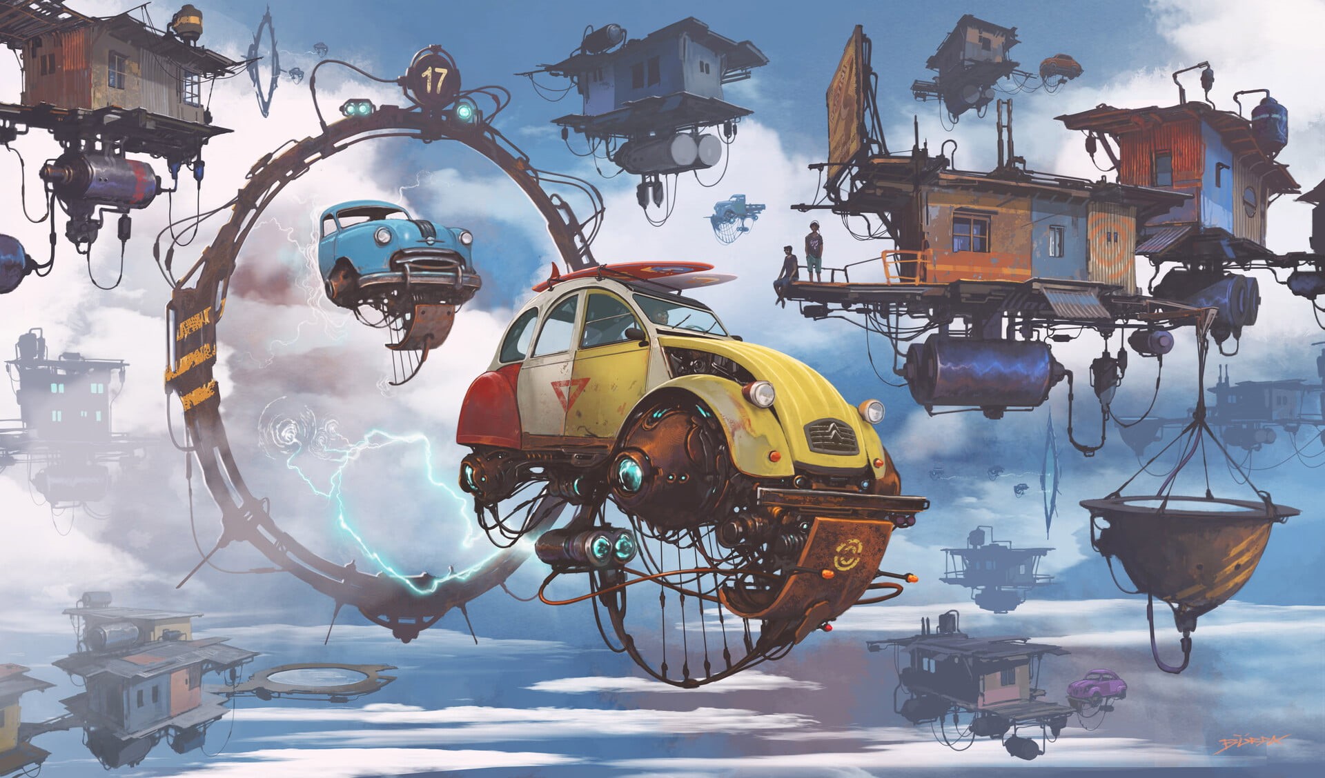 science fiction, Citroën, digital art, 1080P, Alejandro Burdisio, futuristic, Portal, HD Wallpaper
