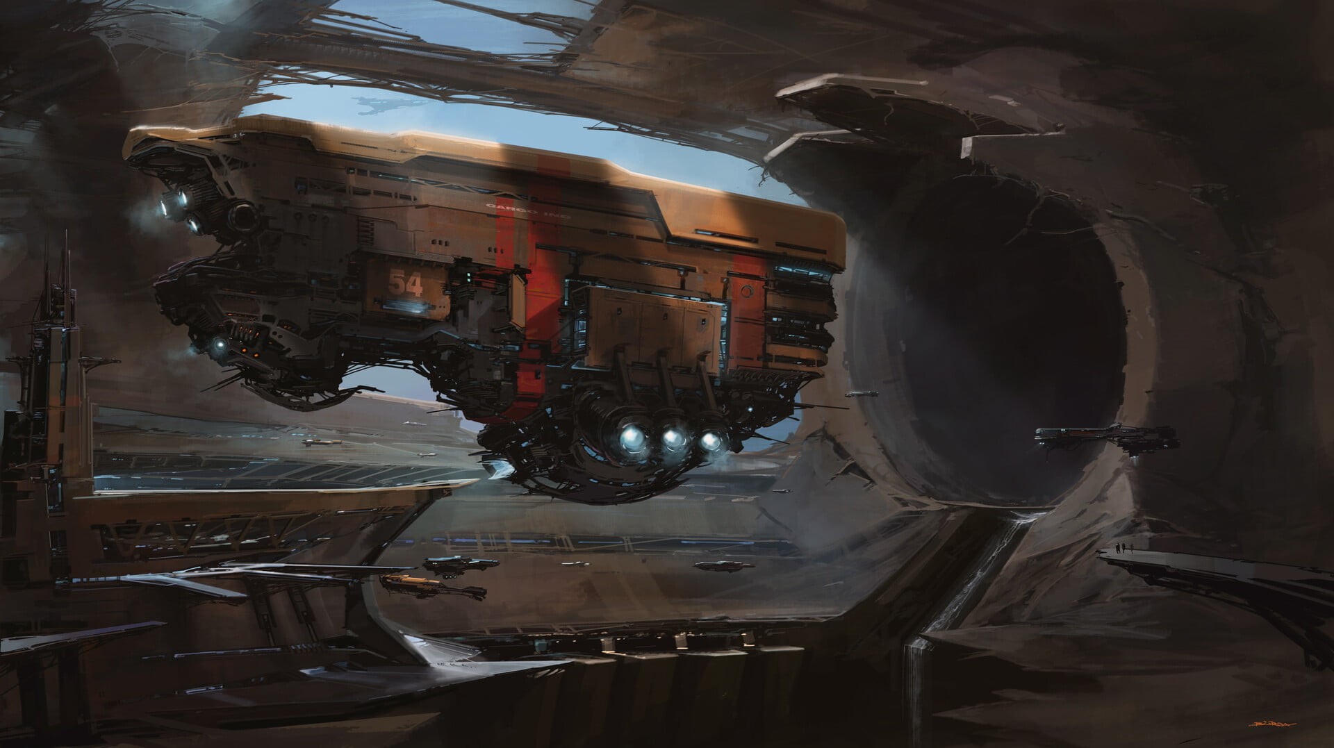 science fiction, ArtStation, futuristic, Alejandro Burdisio, 1080P, vehicle, artwork, HD Wallpaper