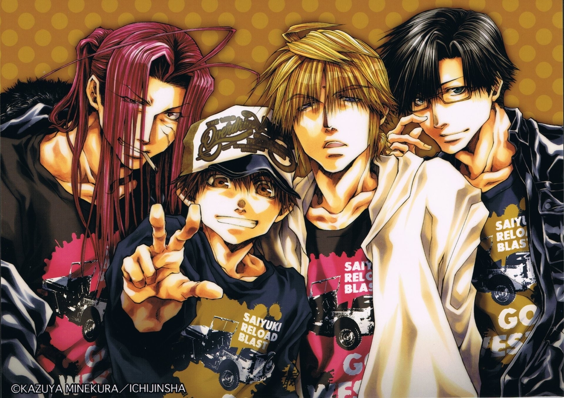 1080P, Saiyuki Reload, Anime, Genjo Sanzo, Saiyuki, Cho Hakkai, Goku (Saiyuki), Sha Gojyo, HD Wallpaper