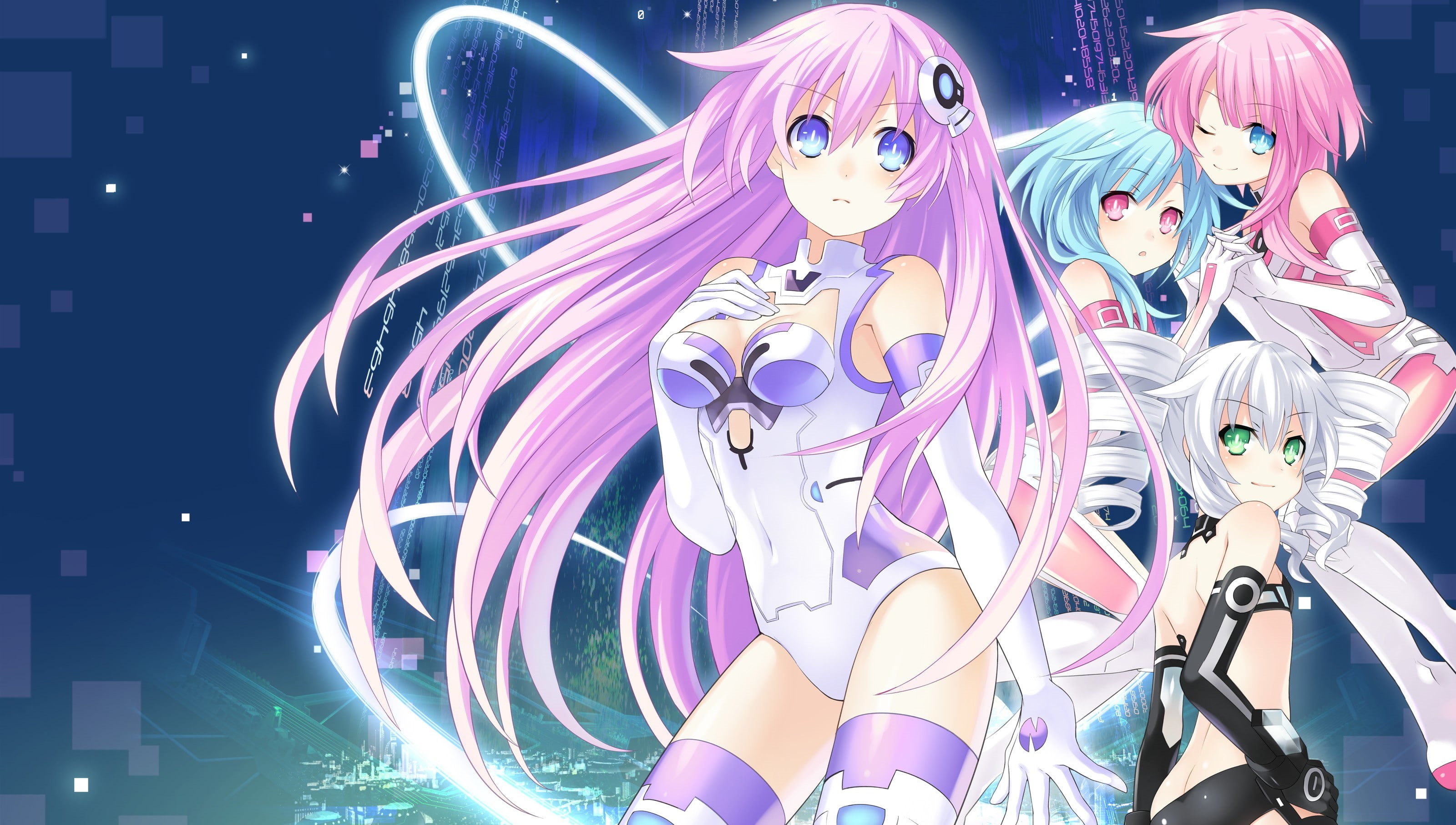 2K, hyperdimension neptunia anime girls nepgear hyperdimension neptunia rom hyperdimension neptunia ram hyperdimension neptunia uni hyperdimension neptunia, HD Wallpaper