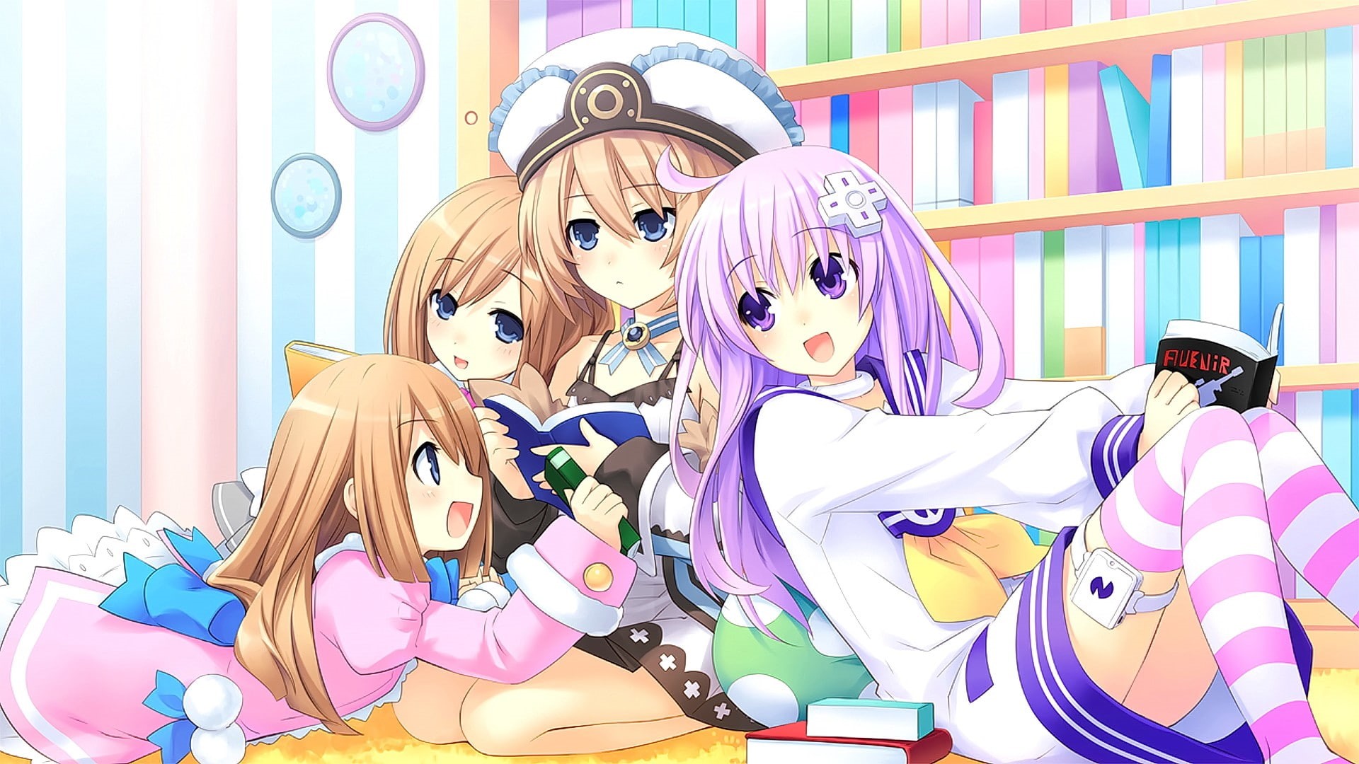 Hyperdimension Neptunia mk2, 1080P, Rom (Hyperdimension Neptunia), anime, Blanc (Hyperdimension Neptunia), Ram (Hyperdimension Neptunia), Nepgear (Hyperdimension Neptunia), HD Wallpaper