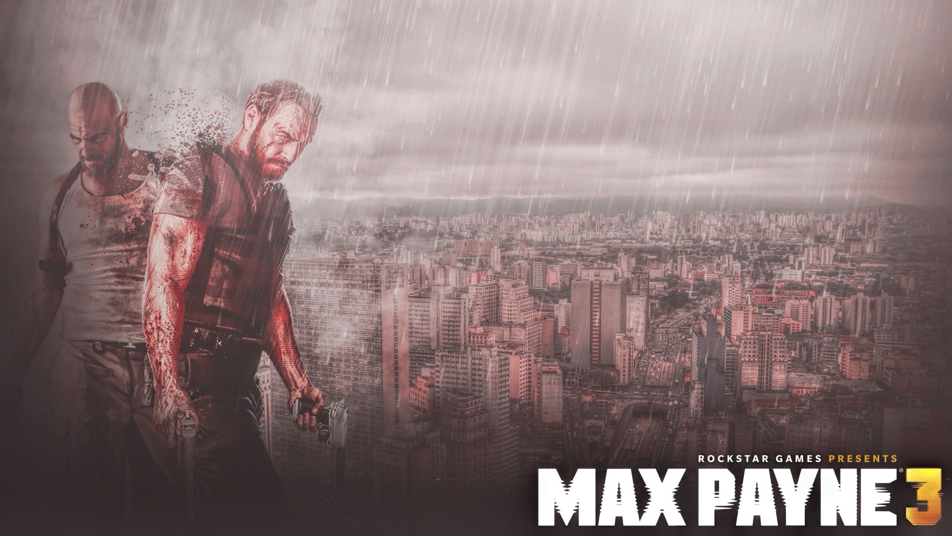 buildings, 1080P, payne, hd, video games, rain, max, HD Wallpaper
