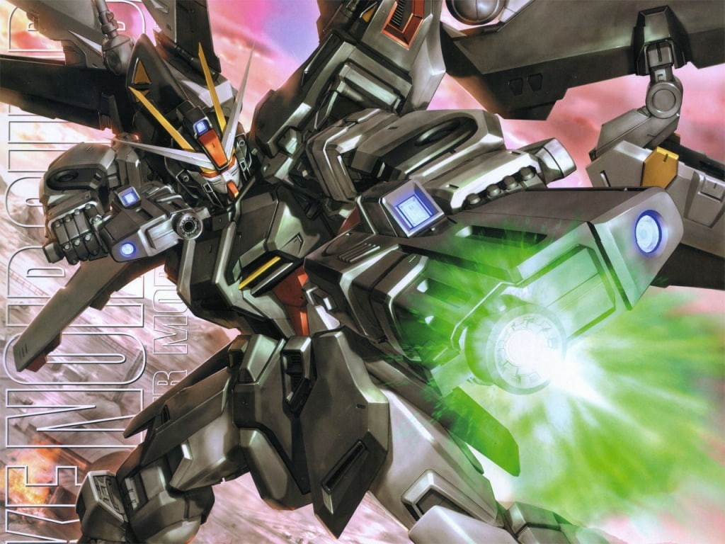 gun, gundam, Black, noir, dual, anime, dual gun, art, seed, gundam seed, hd, 480P, strike, HD Wallpaper