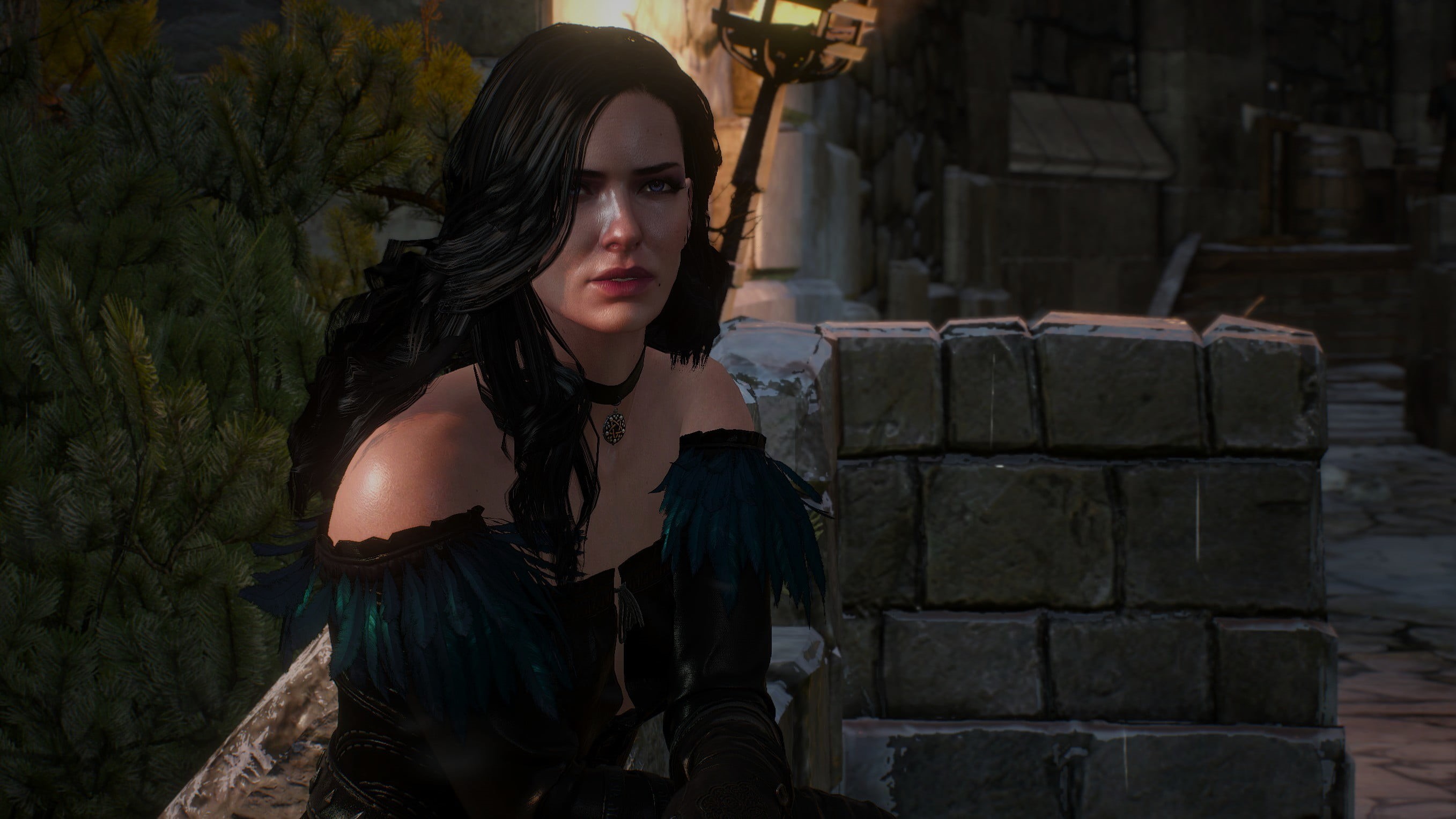 sitting, black, Yennefer of Vengerberg, fashion, lifestyles, real people, looking, day, hairstyle, casual clothing, hair, digital, contemplation, HD Wallpaper