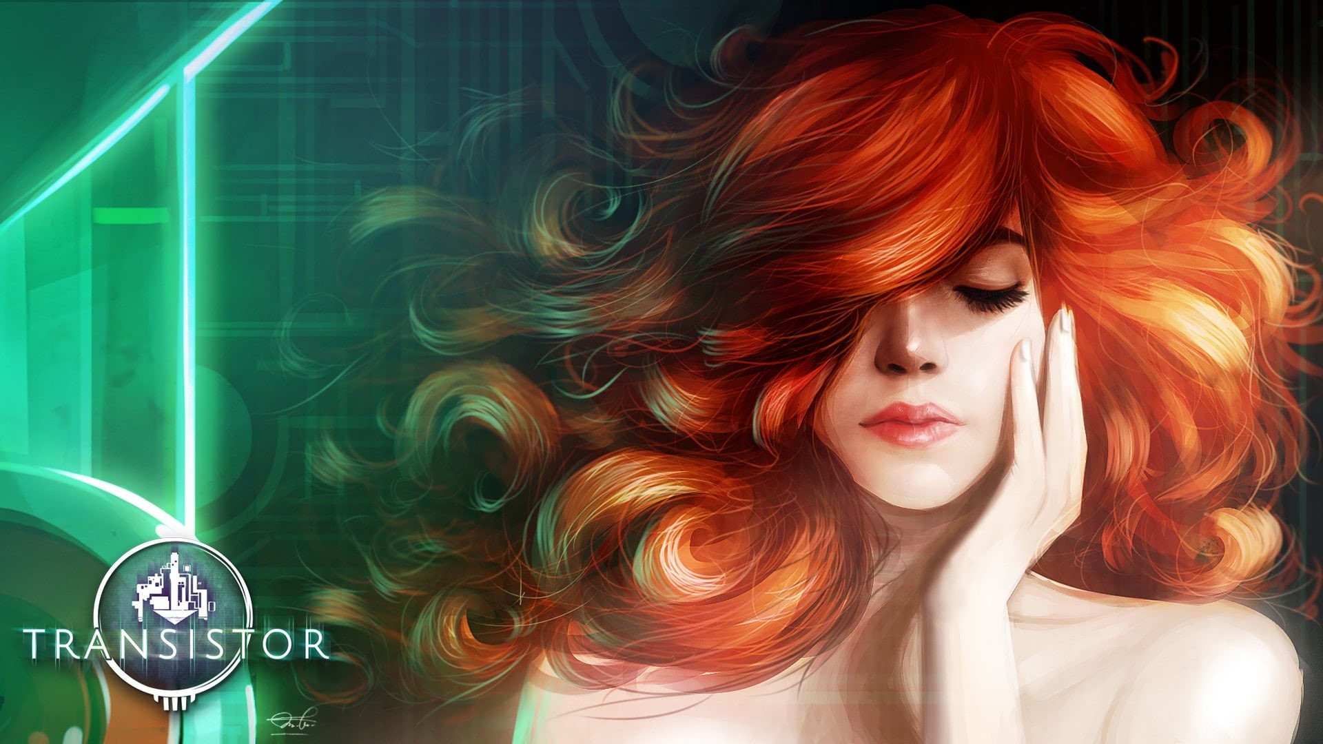 Transistor, 1080P, Red (Transistor), redhead, HD Wallpaper
