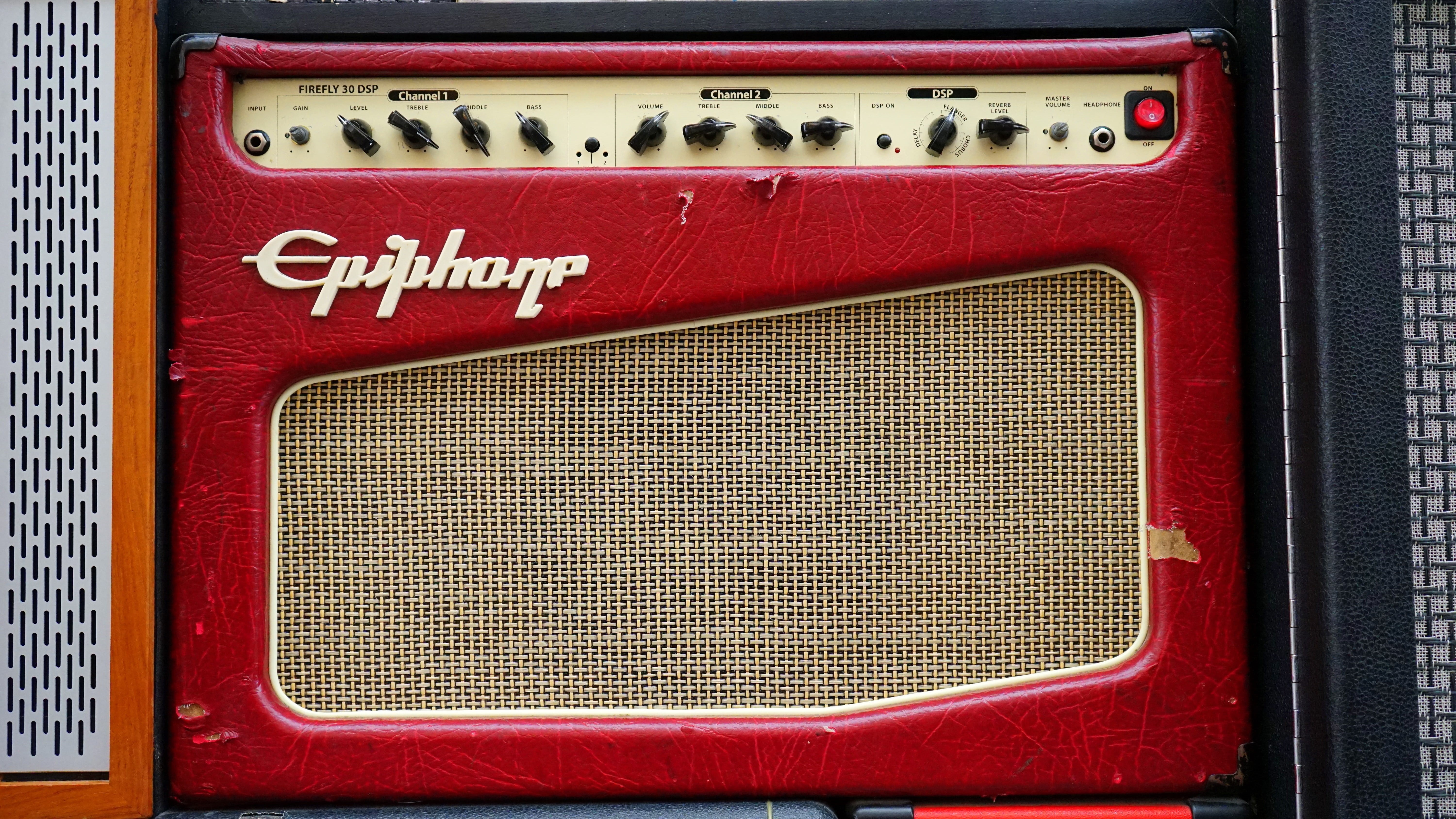 guitar, channel, backgrounds, number, retro styled, sony a7, loud, professional, red, audio, close-up, studio, panel, amplifier, stereo, connection, equipment, HD Wallpaper