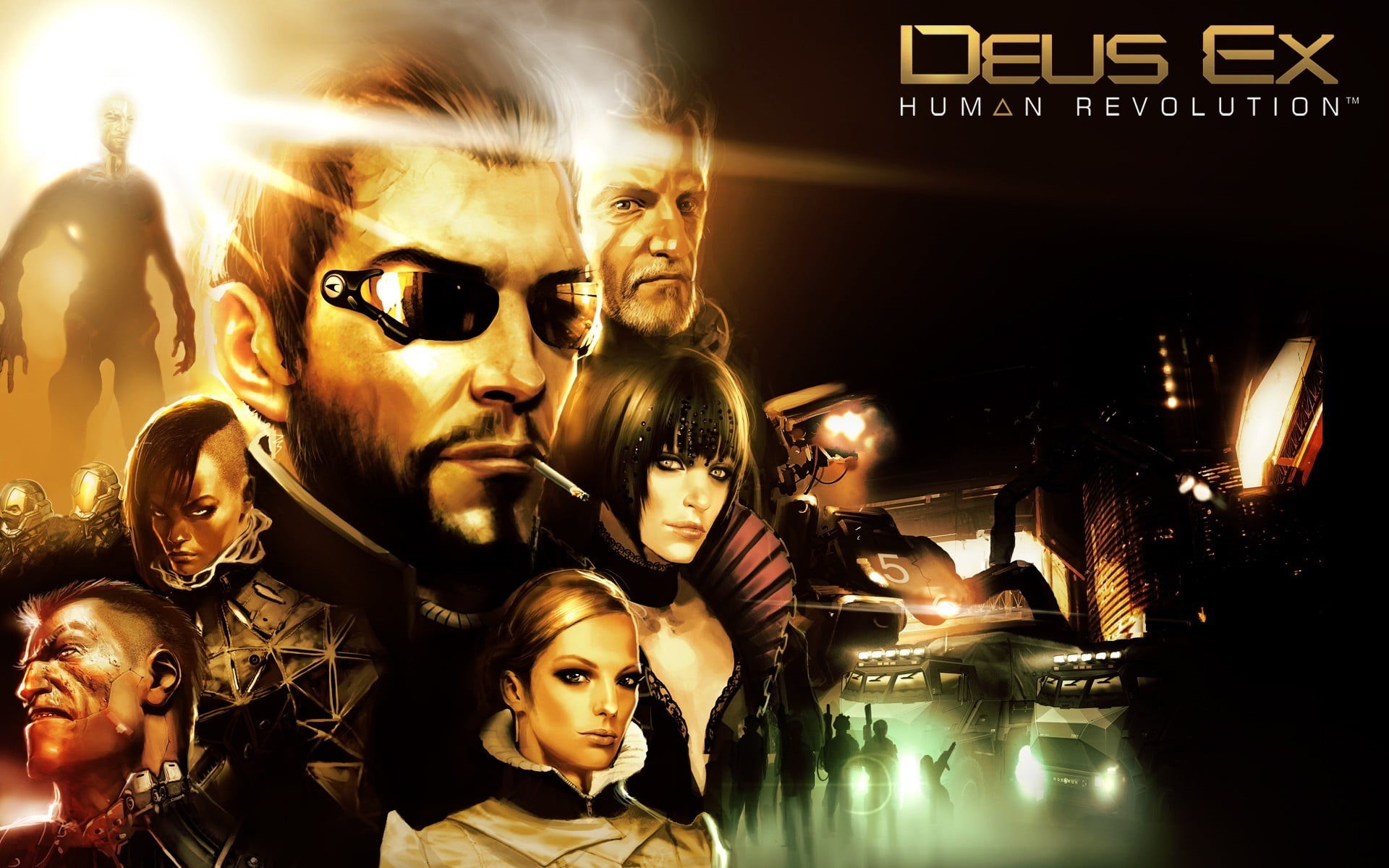 female likeness, group, still life, fashion, retail, human representation, representation, night, Deus Ex: Human Revolution, indoors, adult, HD Wallpaper