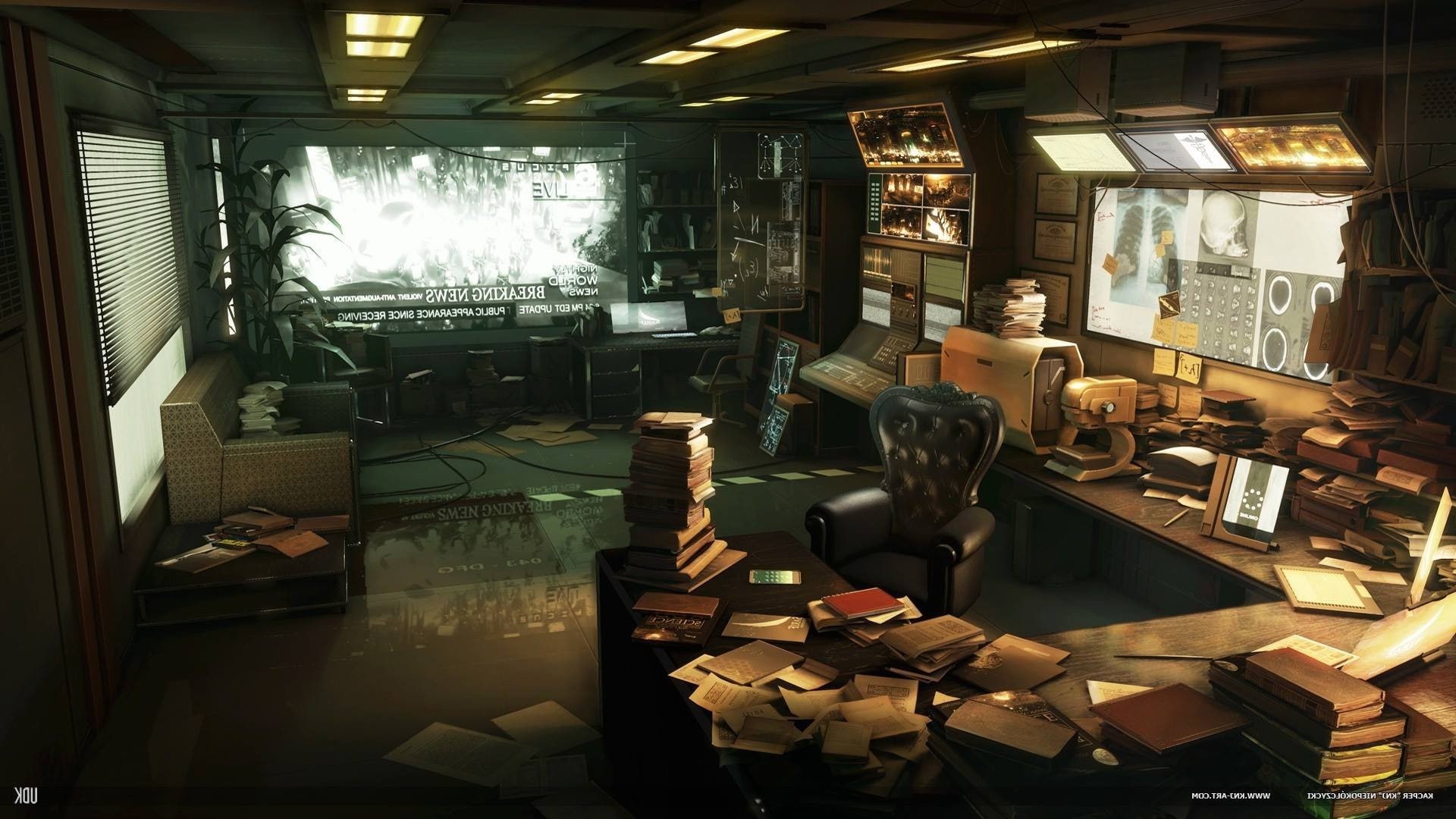 architecture, domestic room, built structure, deus ex human revolution artwork video games, window, transparent, still life, ceiling, lighting equipment, HD Wallpaper