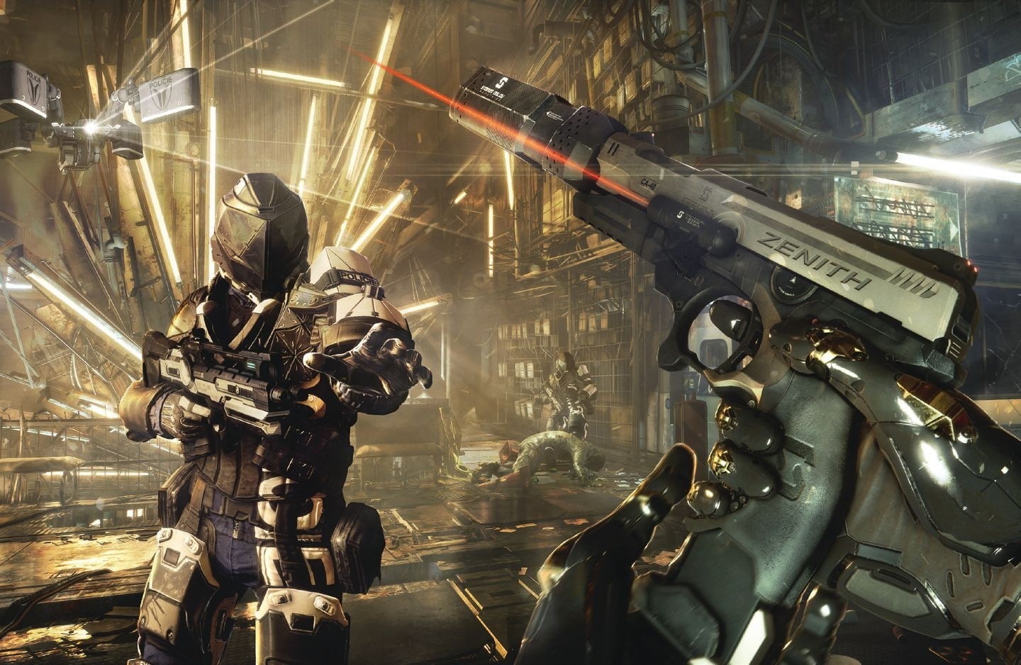video games, science fiction, weapon, futuristic, cyberpunk, Deus Ex, Adam Jensen, 720P, Deus Ex: Mankind Divided, HD Wallpaper