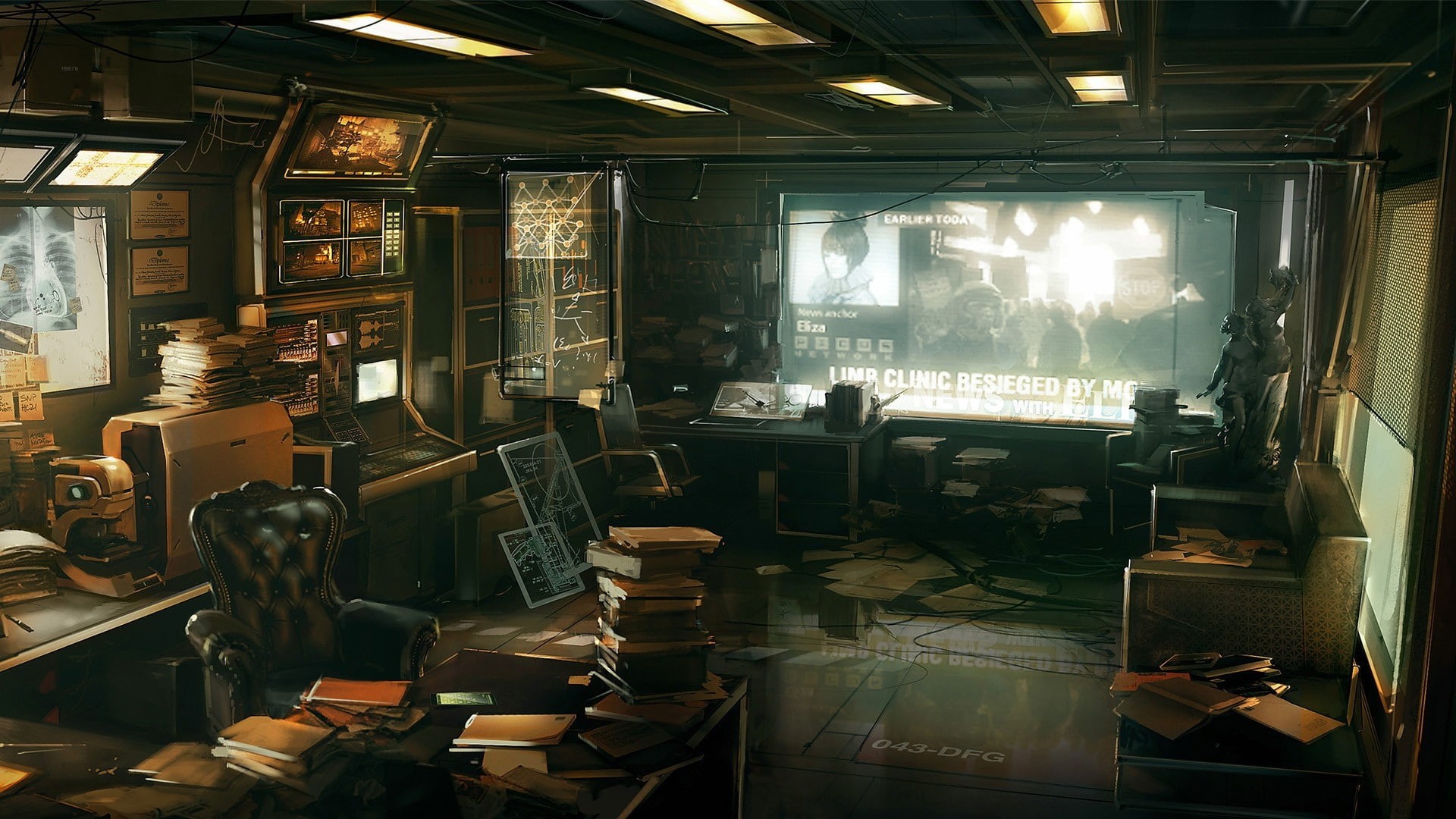 human, screen, deus, revolution, 1080P, room, ex, deus ex human revolution, HD Wallpaper