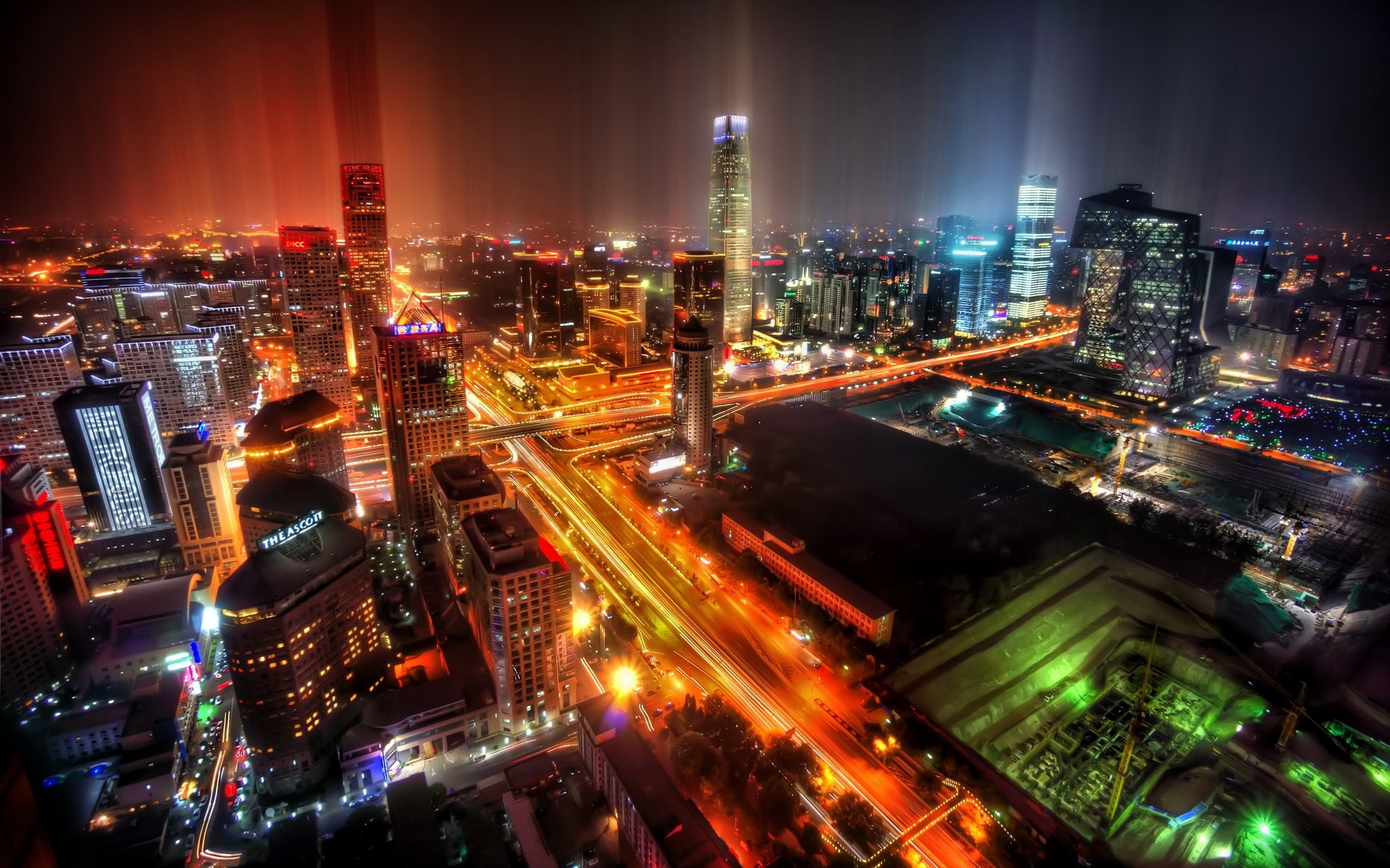China, Skyscrapers, Night, Beijing, 2K, City, HD Wallpaper