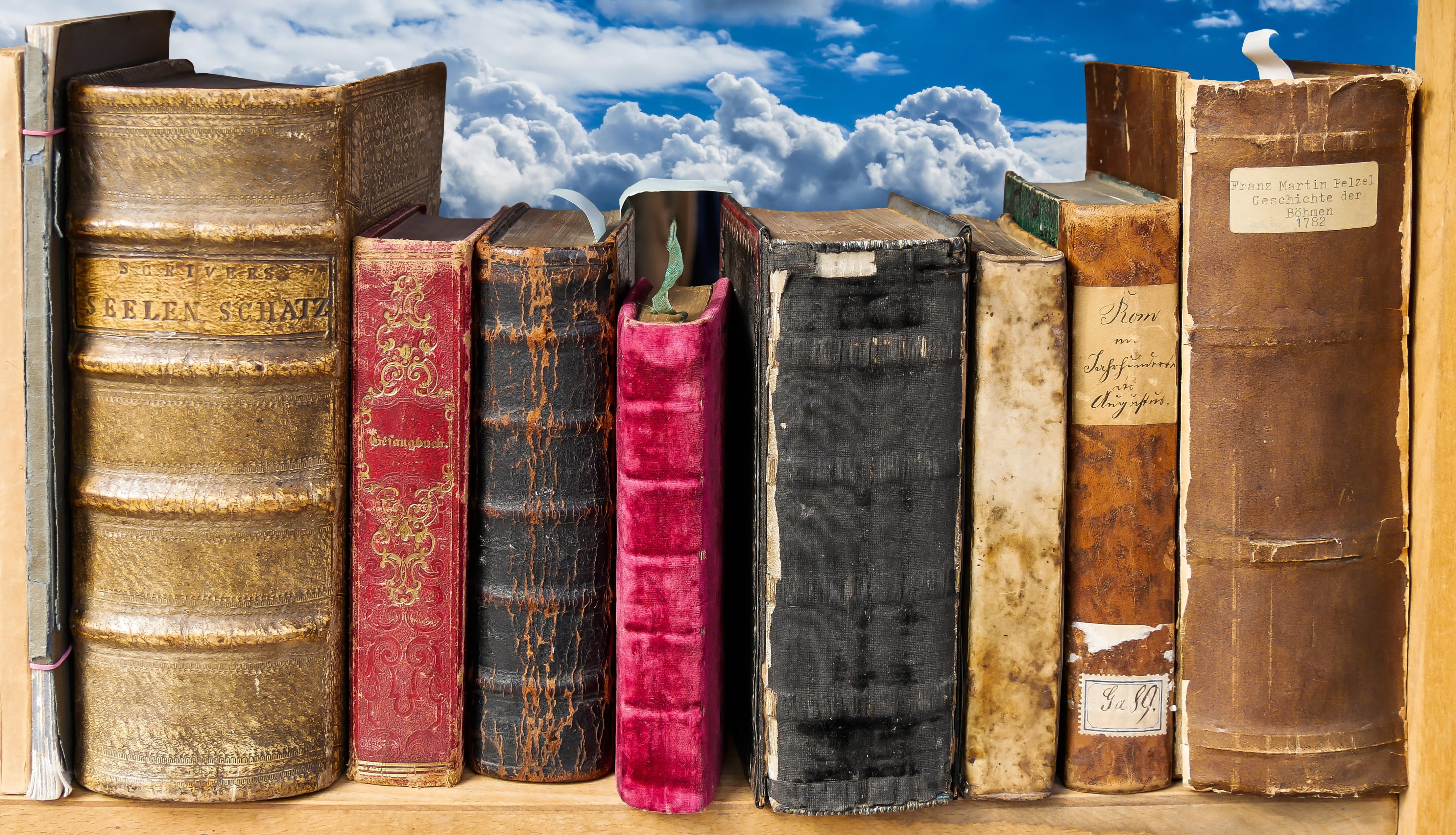 historically, education, know, side by side, old books, used books, antique, Literature, bound, in a row, leather covers, arrangement, indoors, cover, history, HD Wallpaper