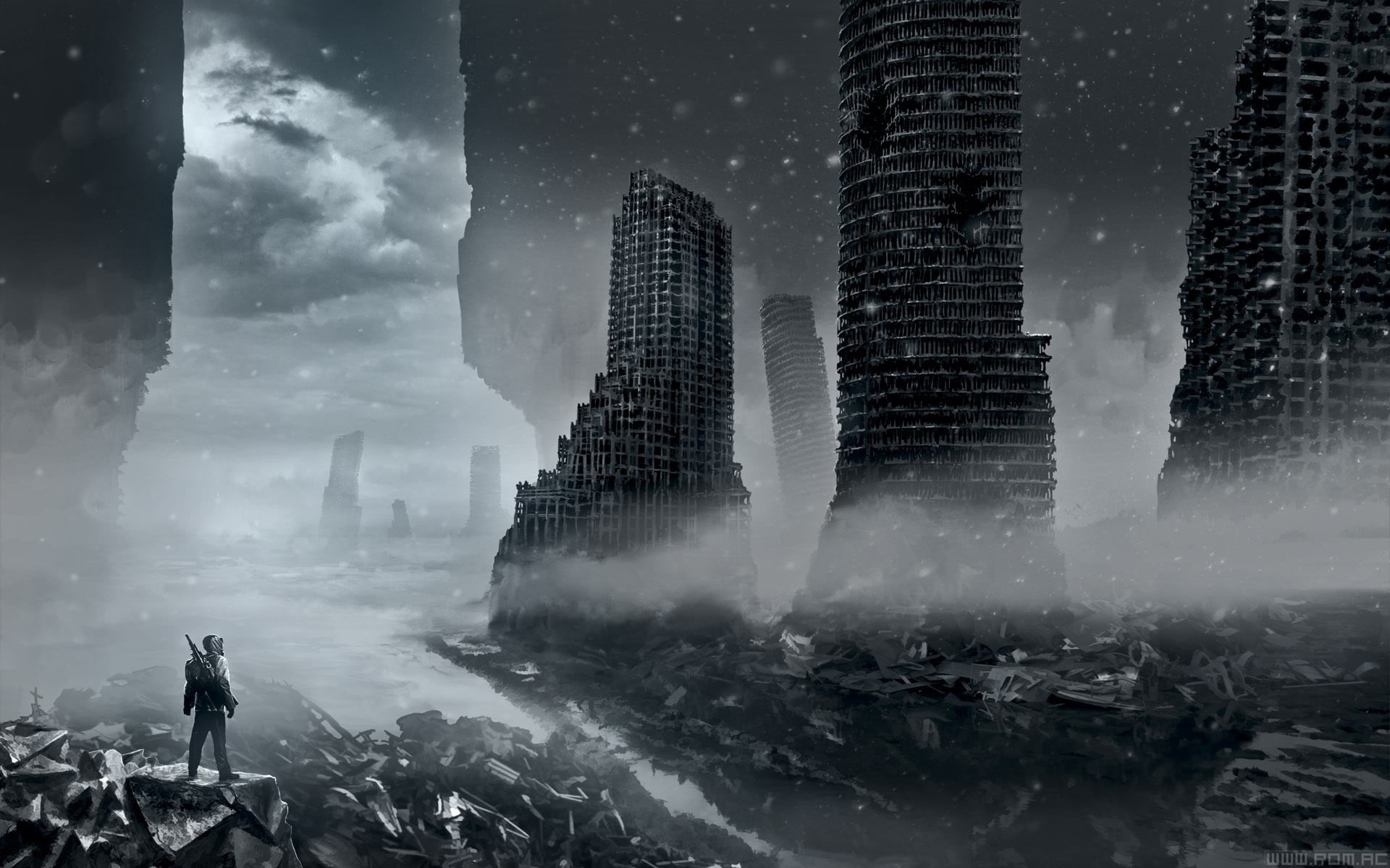 religion, cityscape, building, online, 1080P, apocalyptic, built structure, men, tourism, architecture, office building exterior, nature, real people, HD Wallpaper