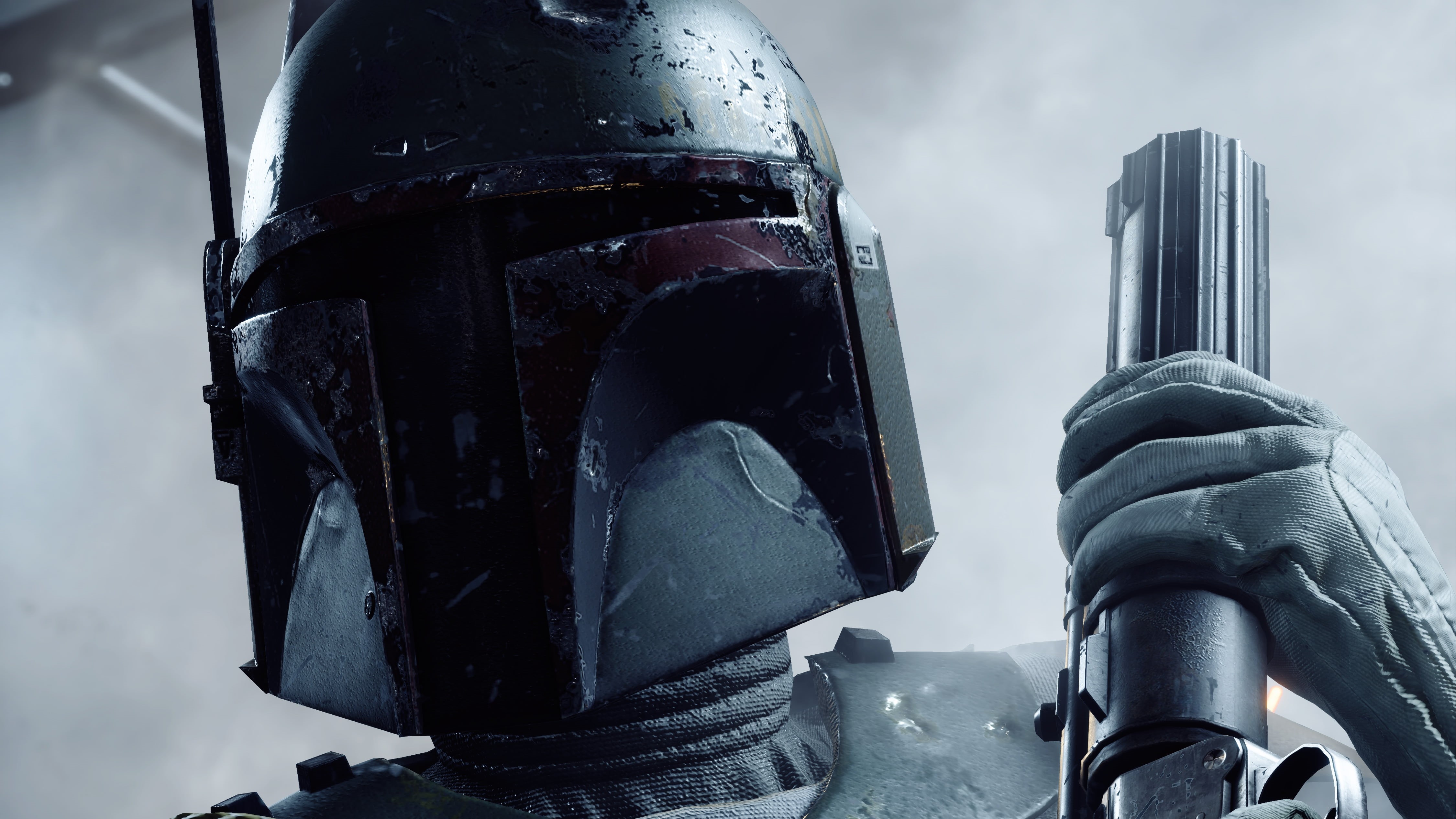 5k, headwear, government, outdoors, suit of armor, boba fett, close-up, cloud - sky, work helmet, transportation, sky, mode of transportation, 4K, star wars battlefront 2, HD Wallpaper