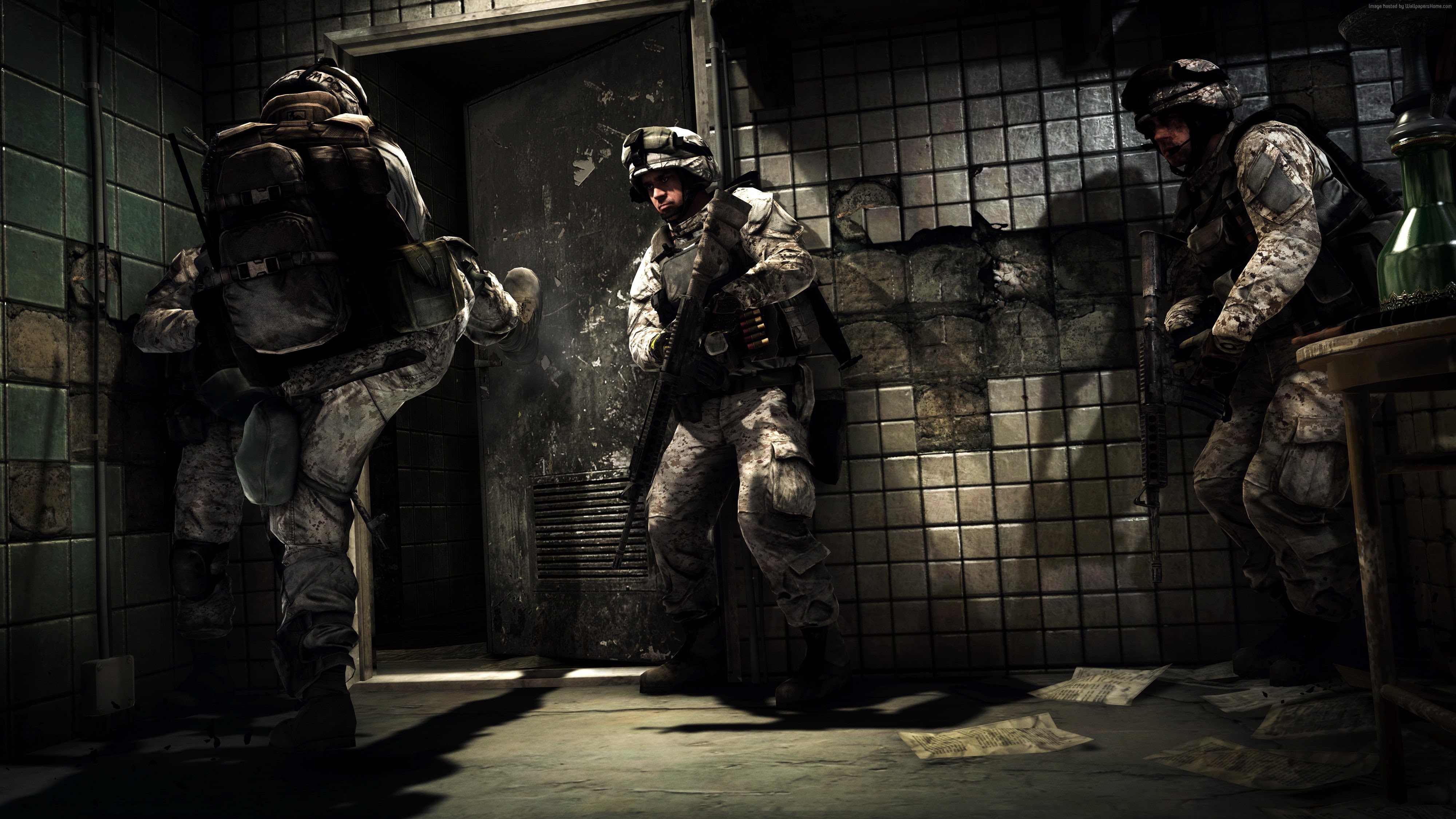 full length, art and craft, the past, built structure, real people, indoors, Battlefield 3, game, sculpture, history, screenshot, soldier, human representation, HD Wallpaper