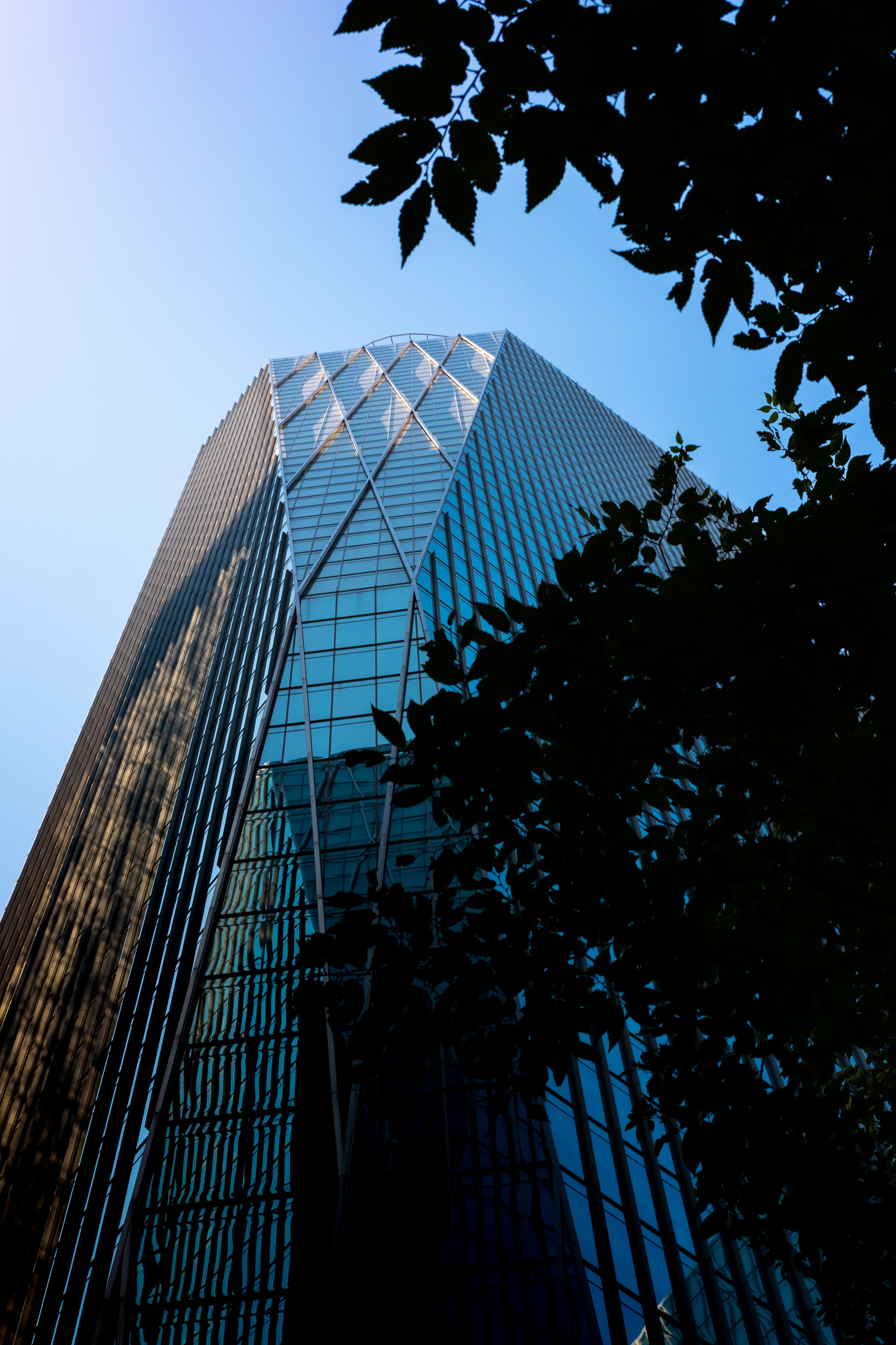 asia, yeouido district, korea, low angle view, sky, background, yeouido-dong, good morning, 5K, skyscraper, seoul city, yeoui-dong, Phone HD Wallpaper