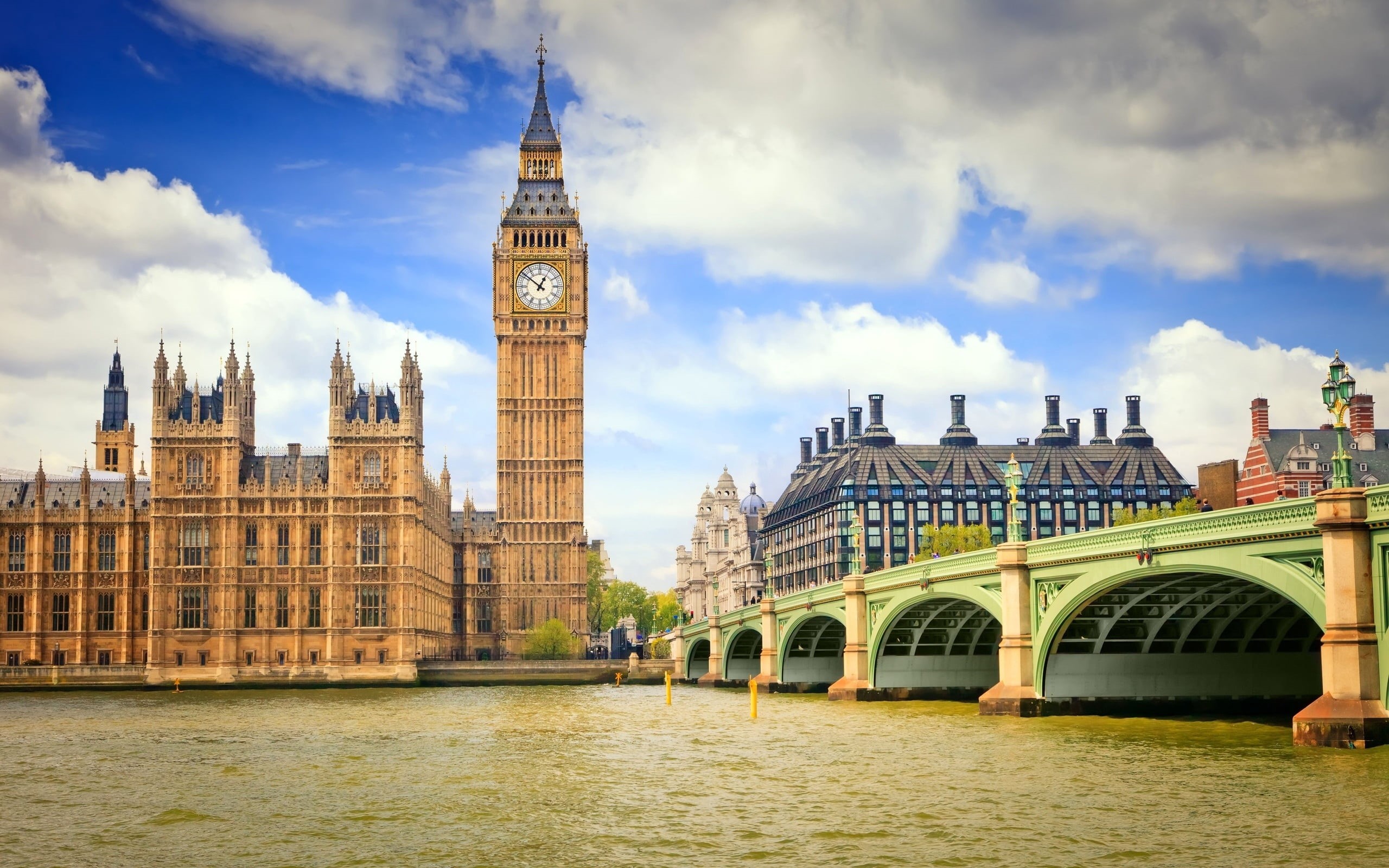 arch bridge, river, sky, no people, travel Destinations, architecture, big-ben, water, uK, capital Cities, 2K, london, international Landmark, famous Place, HD Wallpaper