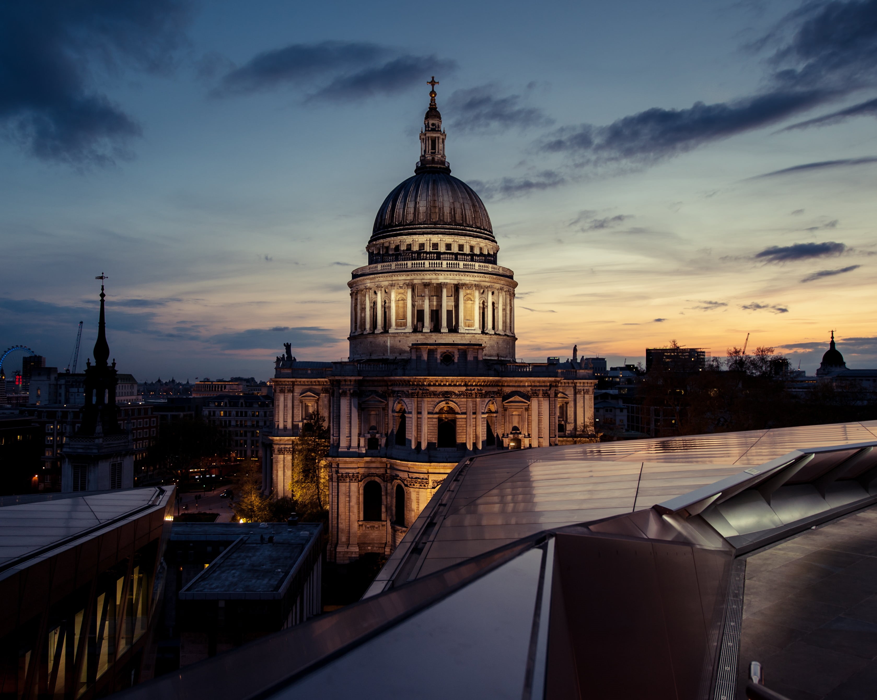 sky, place of worship, st, religion, tourism, 2K, sunset, spire, travel destinations, night, cathedral, architecture, outdoors, nature, travel, s, city, HD Wallpaper