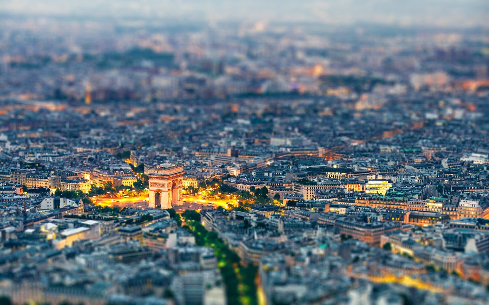 selective, germany, illuminated, europe, high angle view, arc, built Structure, roof, sunset, de, cityscape, tilt-shift, residential district, night, building Exterior, HD Wallpaper