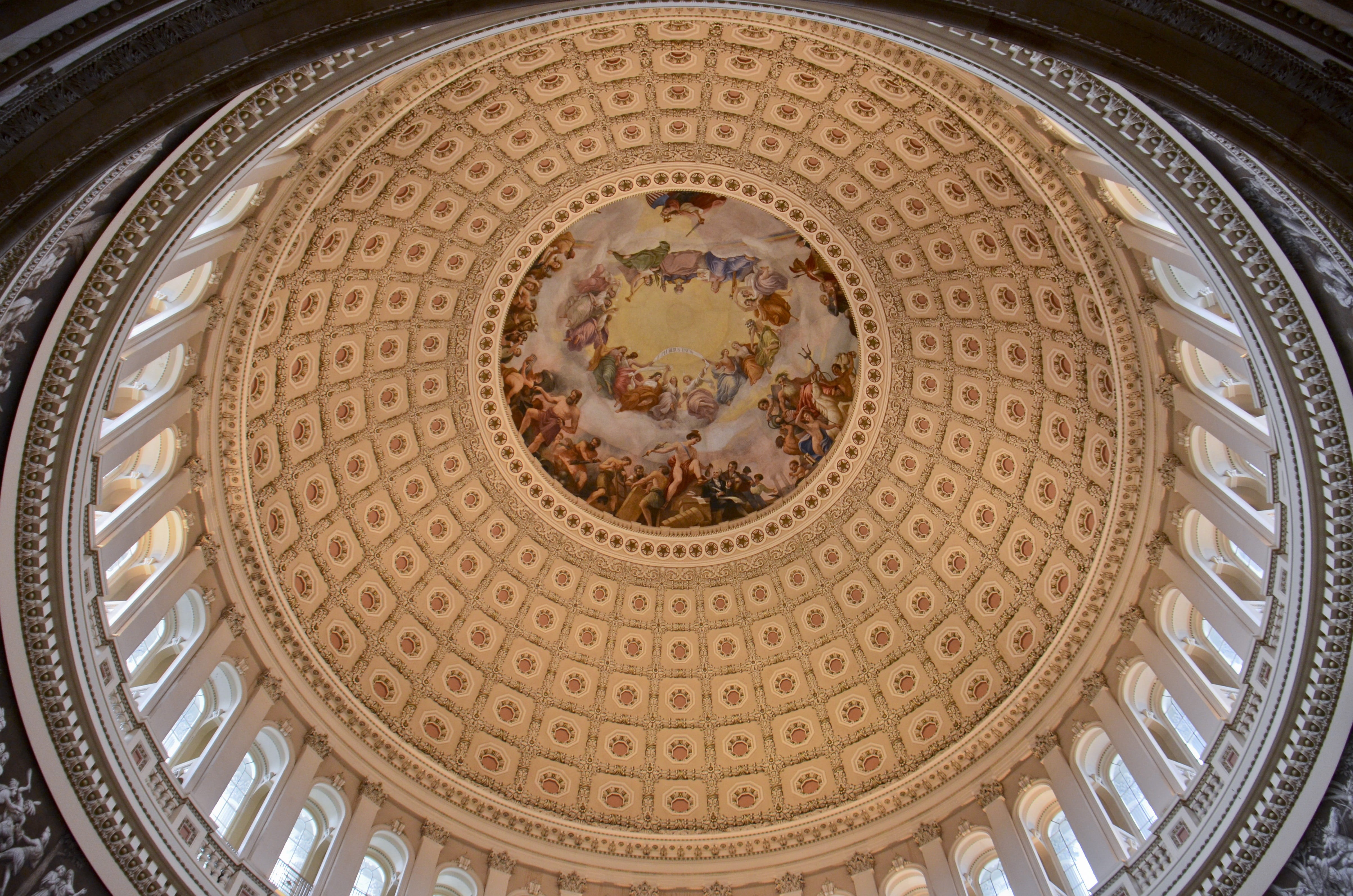 indoors, day, landmark, american, art and craft, national, the past, house, law, hill, architectural feature, states, ceiling, ornate, federal, directly below, HD Wallpaper