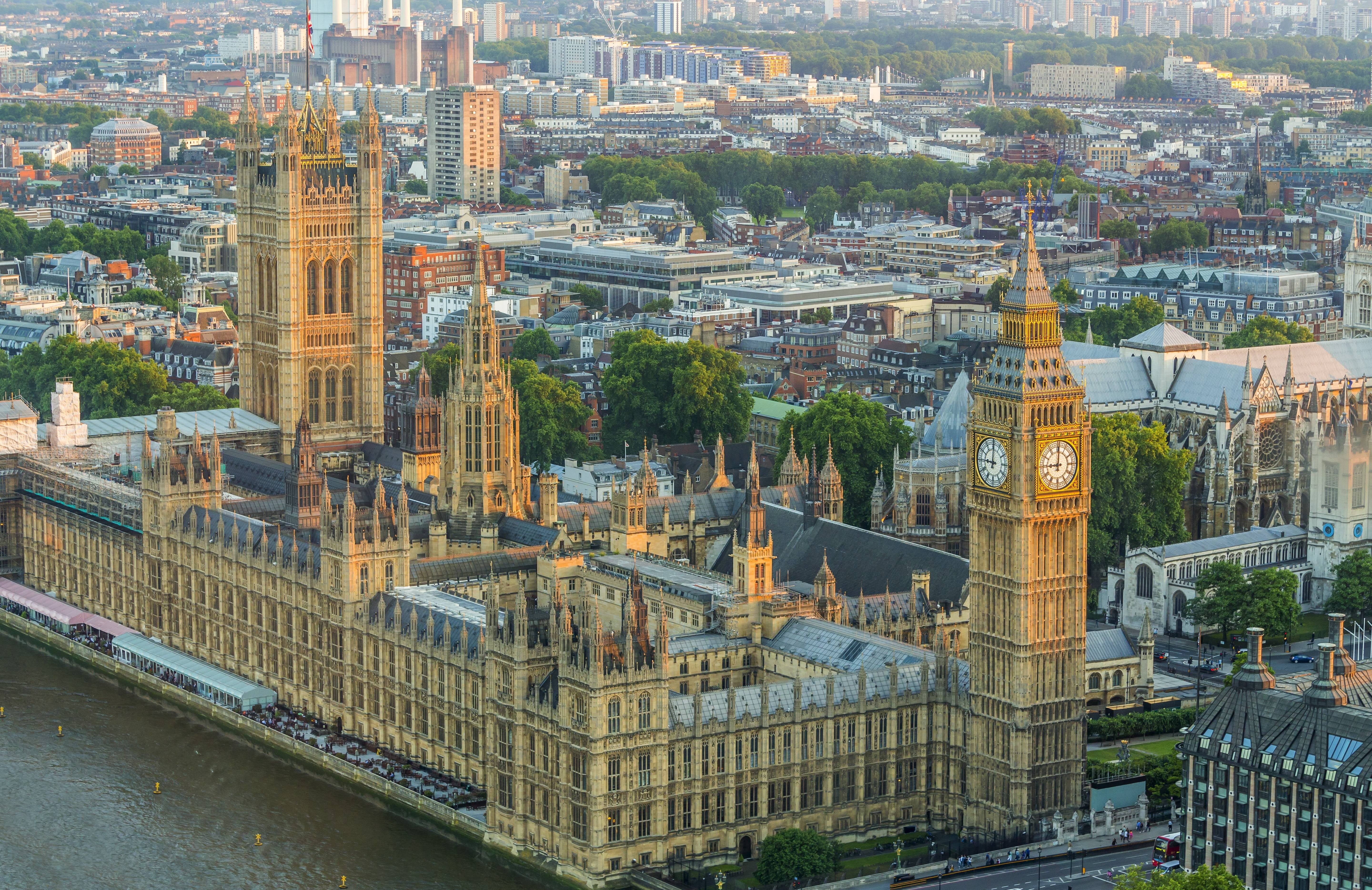 kingdom, river, street, thames River, clock tower, building Exterior, aerial View, cathedral, government, architecture, panoramic, uK, travel Destinations, HD Wallpaper