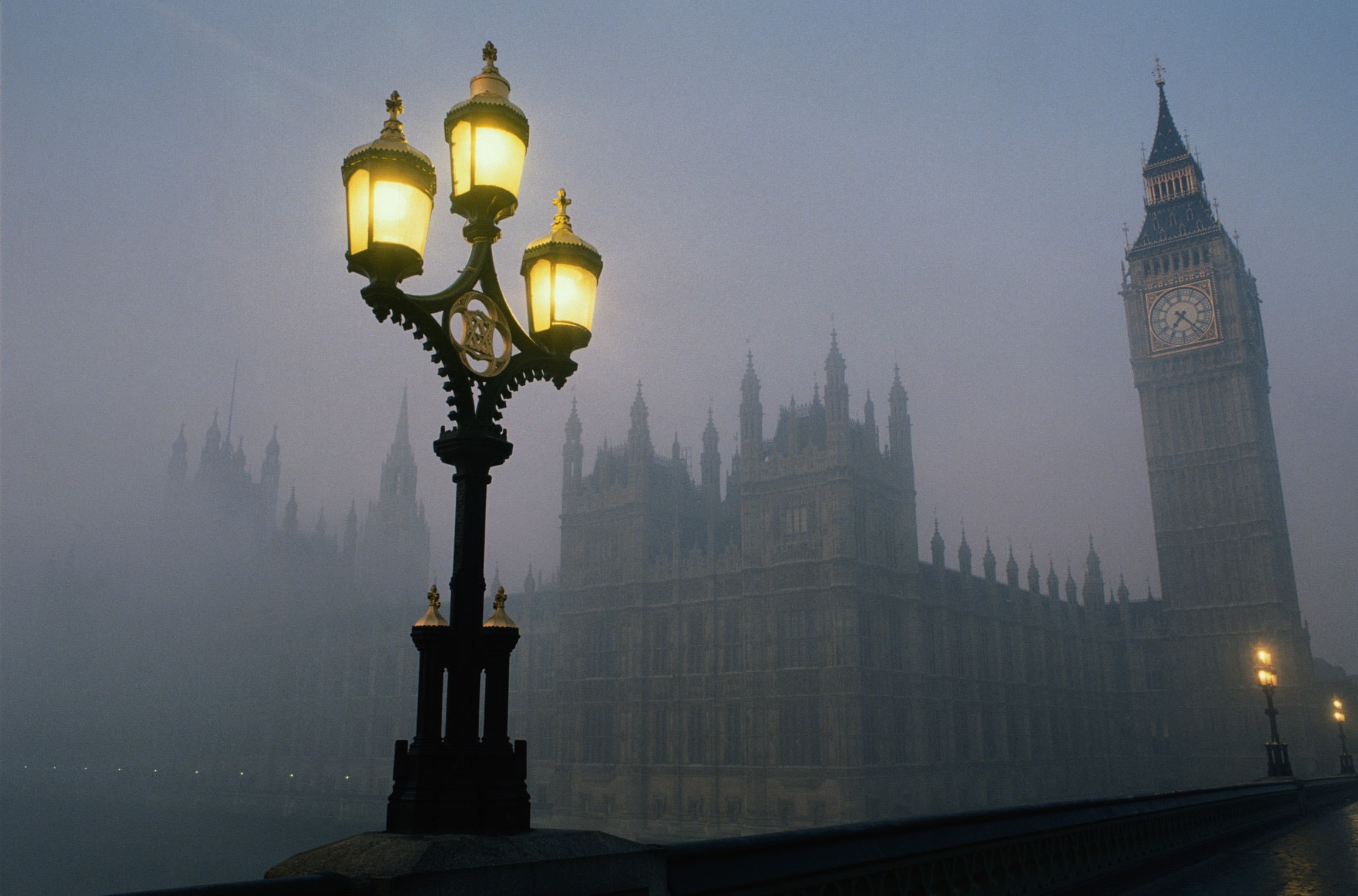 architecture, england, hd, houses, fog, london, parliament, houses of parliament, art, 1080P, HD Wallpaper
