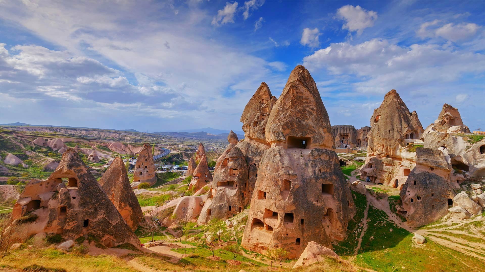 Cappadocia, Uchisar, Turkey, rocks, 1080P, HD Wallpaper