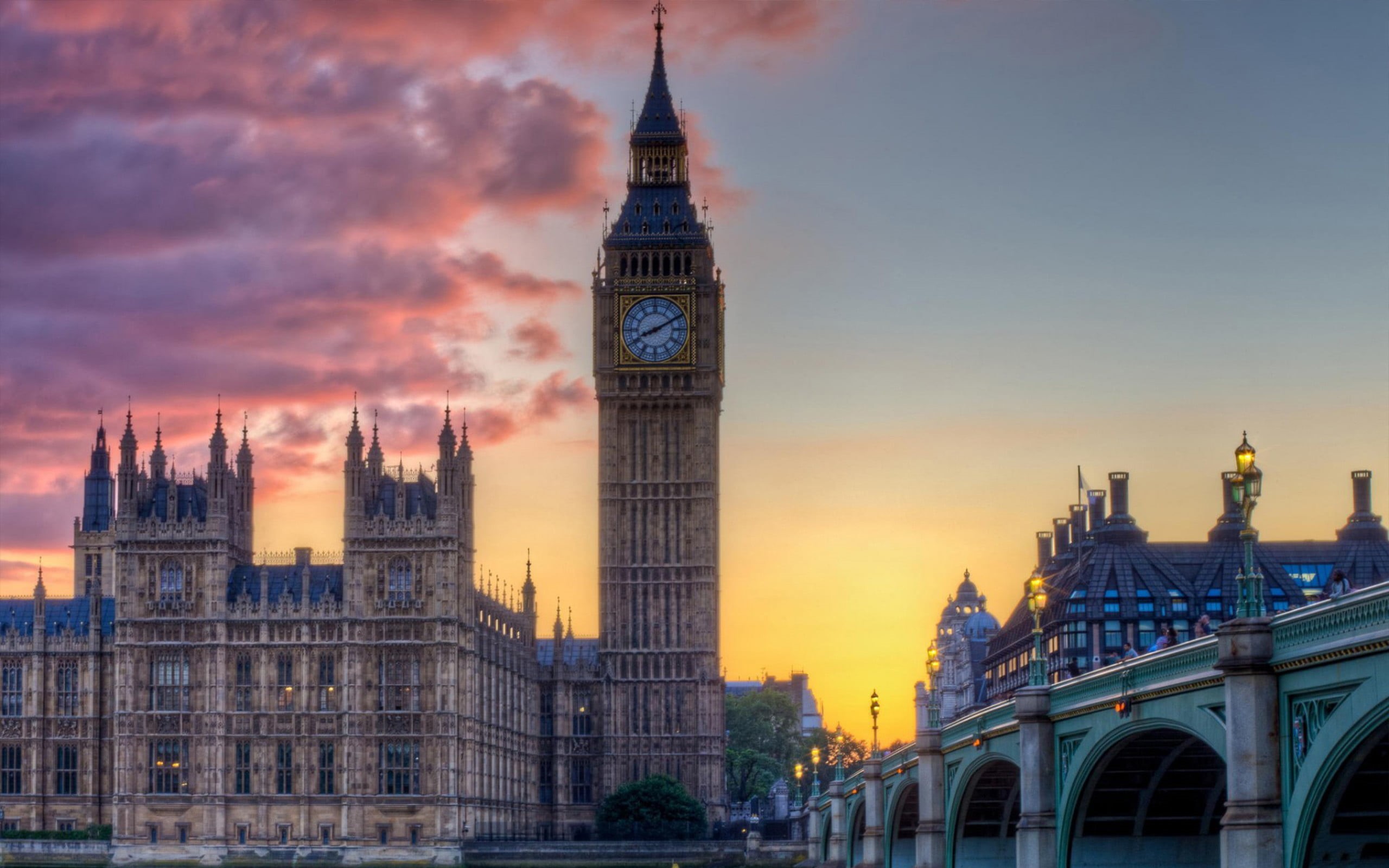 2K, no people, connection, architecture, city, bridge - man made structure, Cityscapes, westminster, building, tourism, clock tower, building exterior, HD Wallpaper