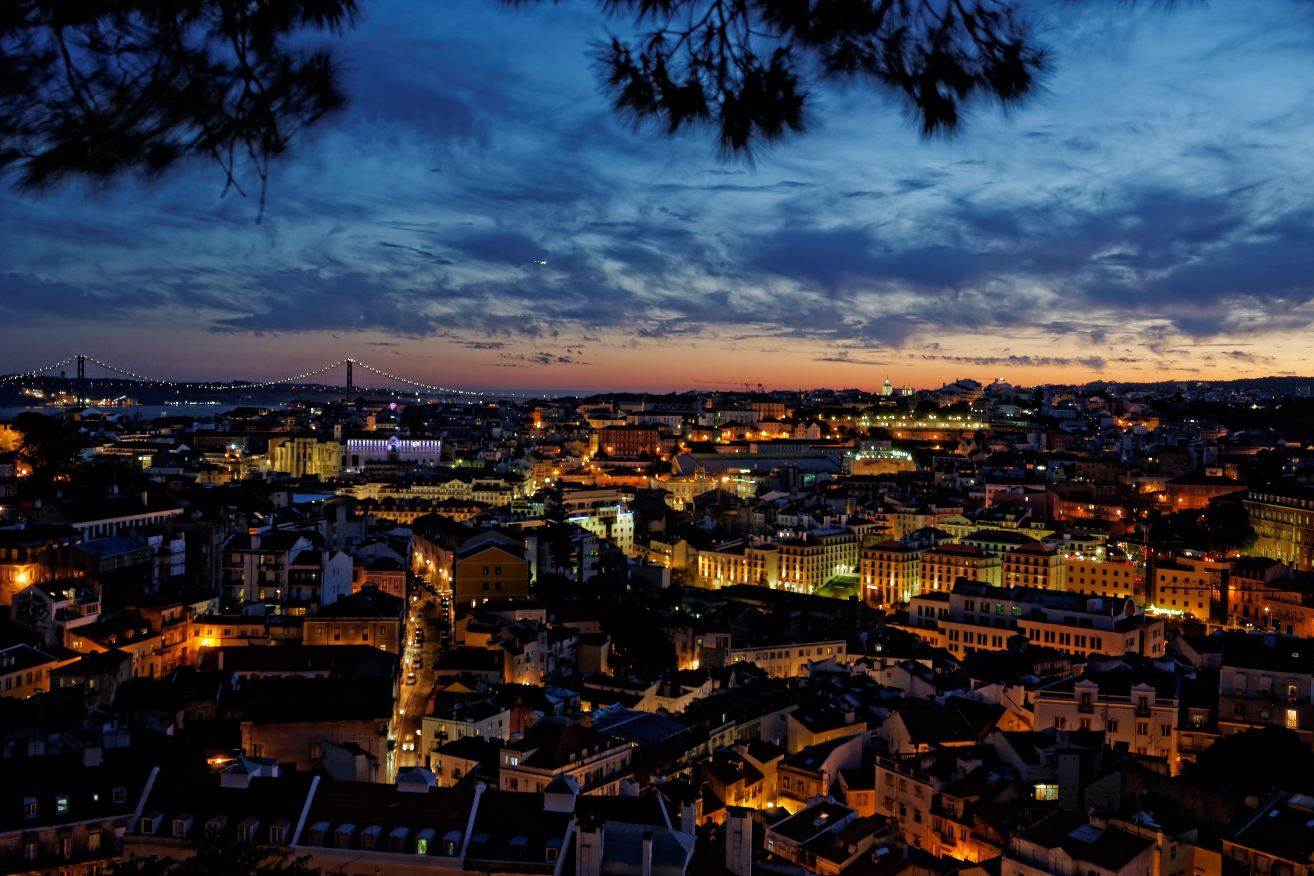 cloud - sky, urban Skyline, outdoors, building Exterior, roof, florence - Italy, evening, buildings, europe, city, historically, Lisbon, dusk, cityscape, HD Wallpaper