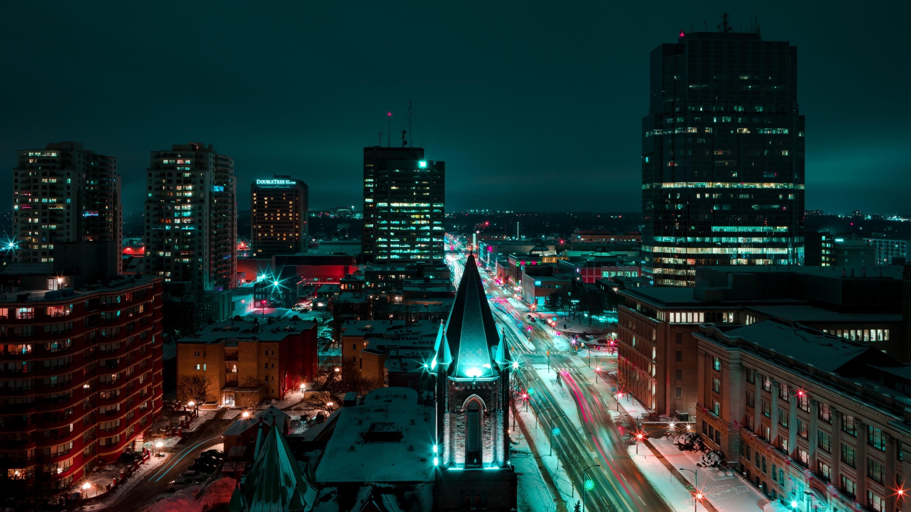 no people, financial district, spire, city, canada, cityscape, city life, architecture, nature, built structure, high angle view, building, downtown, tall - high, HD Wallpaper
