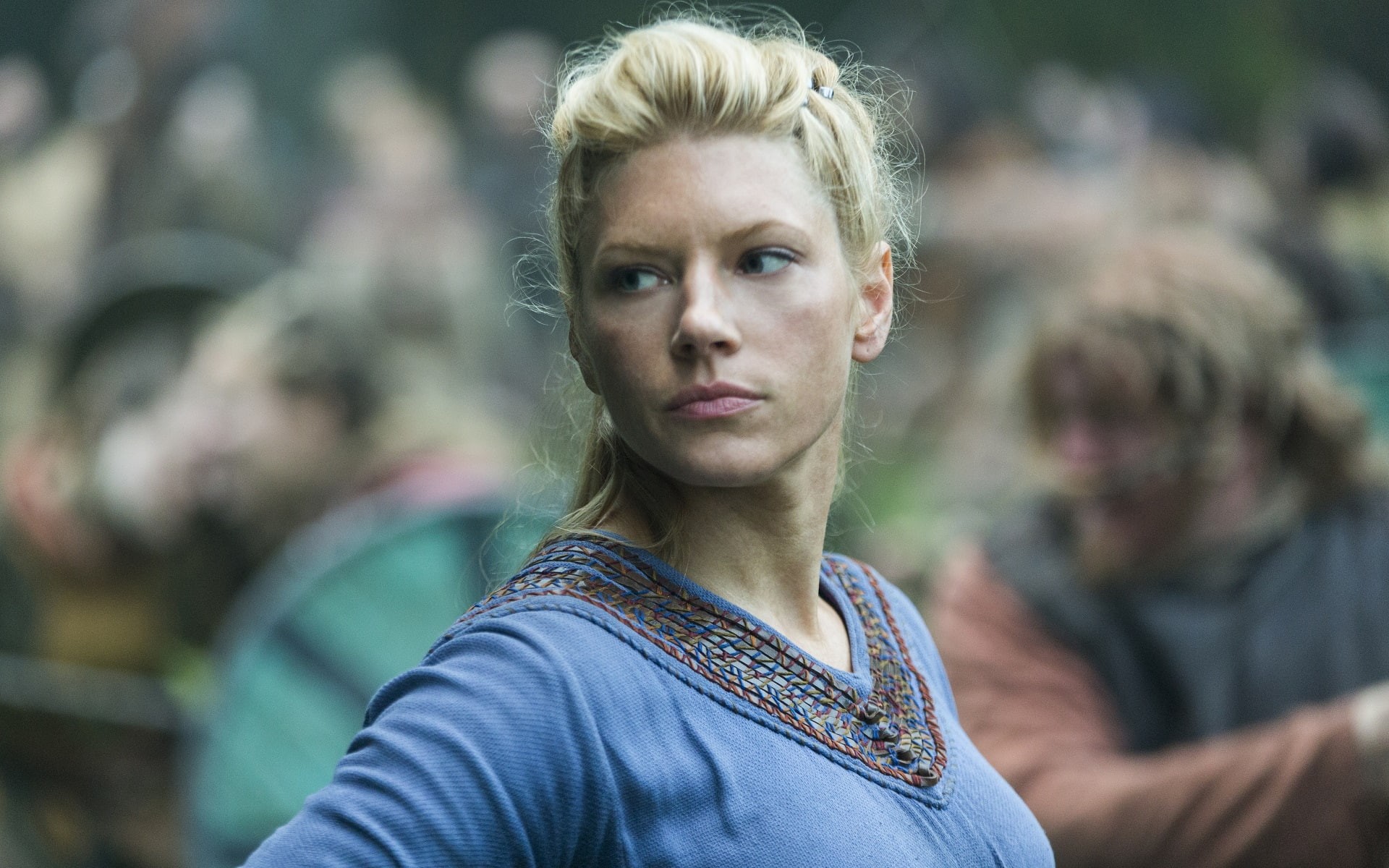 blonde, blue eyes, women, Katheryn Winnick, face, 1080P, Lagertha Lothbrok, Vikings, TV, Lagertha, HD Wallpaper