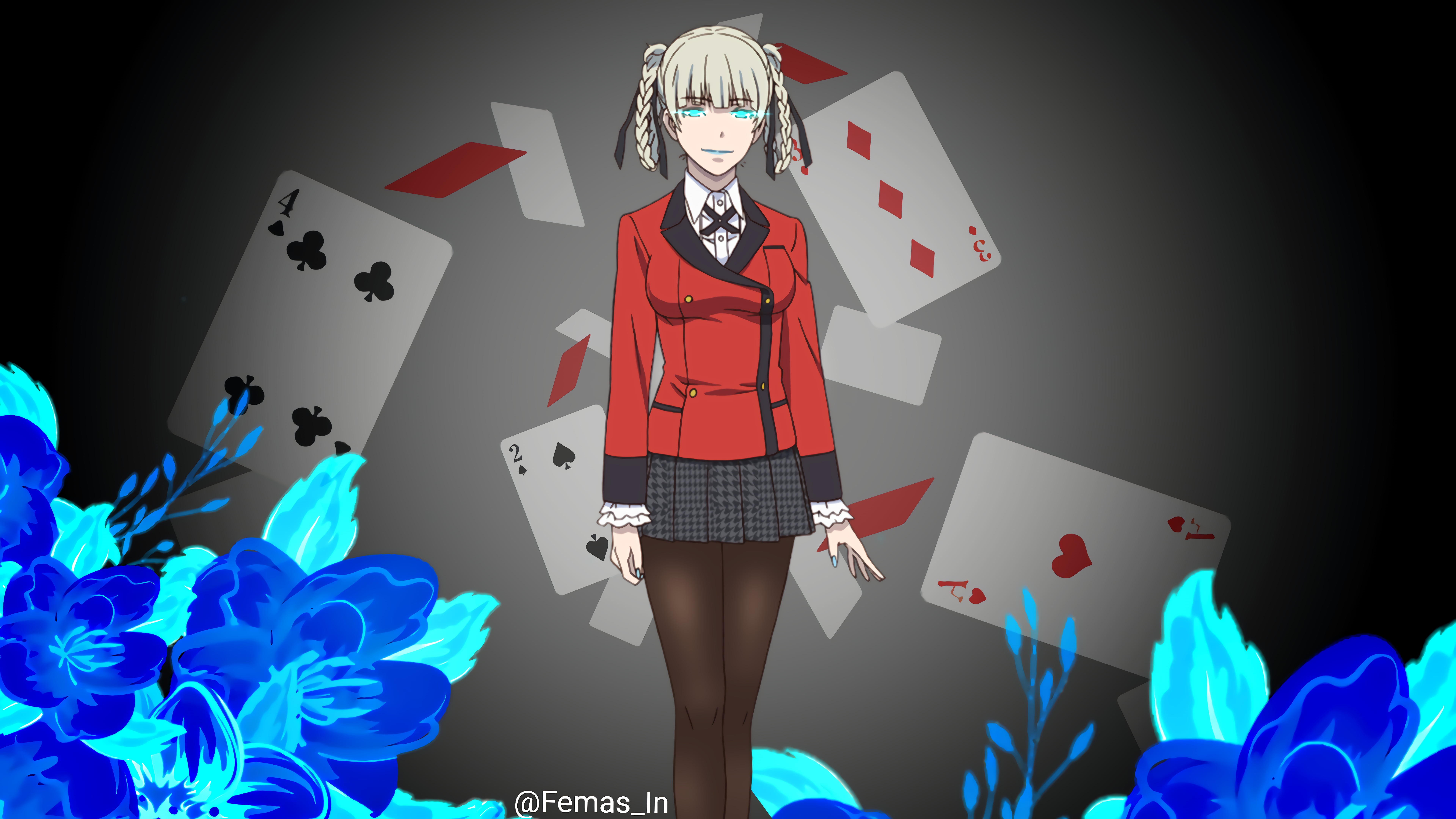 anime girls, 8K, Kakegurui, Kirari Momobami, HD Wallpaper