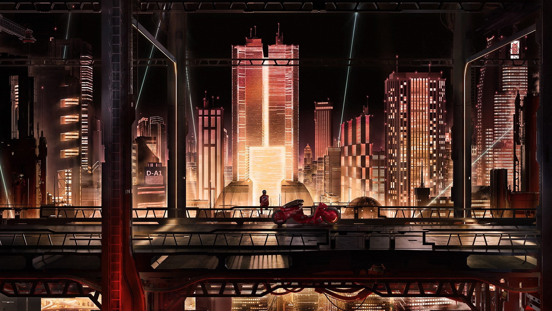 Akira, City, Cyberpunk, Bike, 1080P, HD Wallpaper