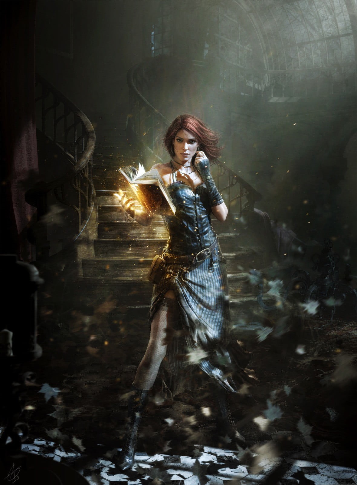 blurred motion, one person, adult, illuminated, The Witcher, flame, burning, clothing, female, Triss Merigold, firework, full length, illustration, activity, Phone HD Wallpaper
