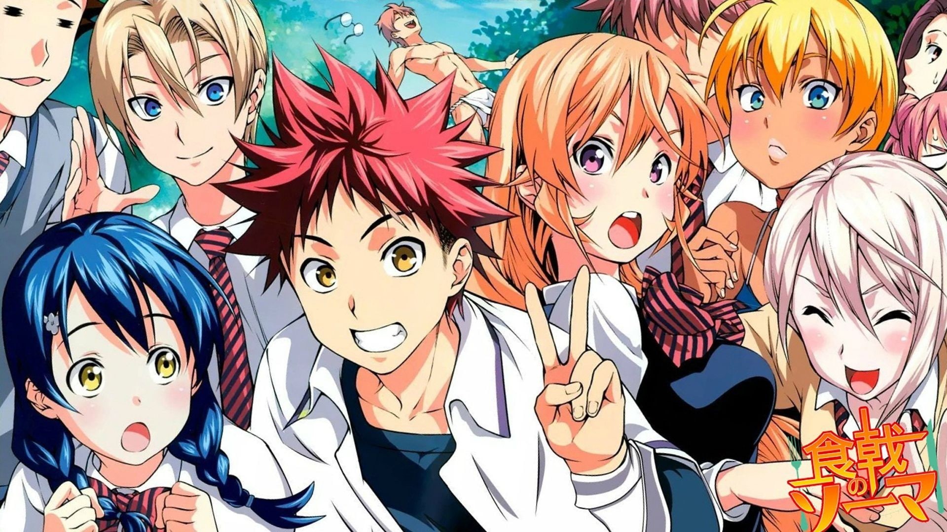 1080P, Nakiri Erina, Tadokoro Megumi, Aldini Takumi, Aldini Isami, Yukihira Soma, Shokugeki no Souma, Nakiri Alice, HD Wallpaper
