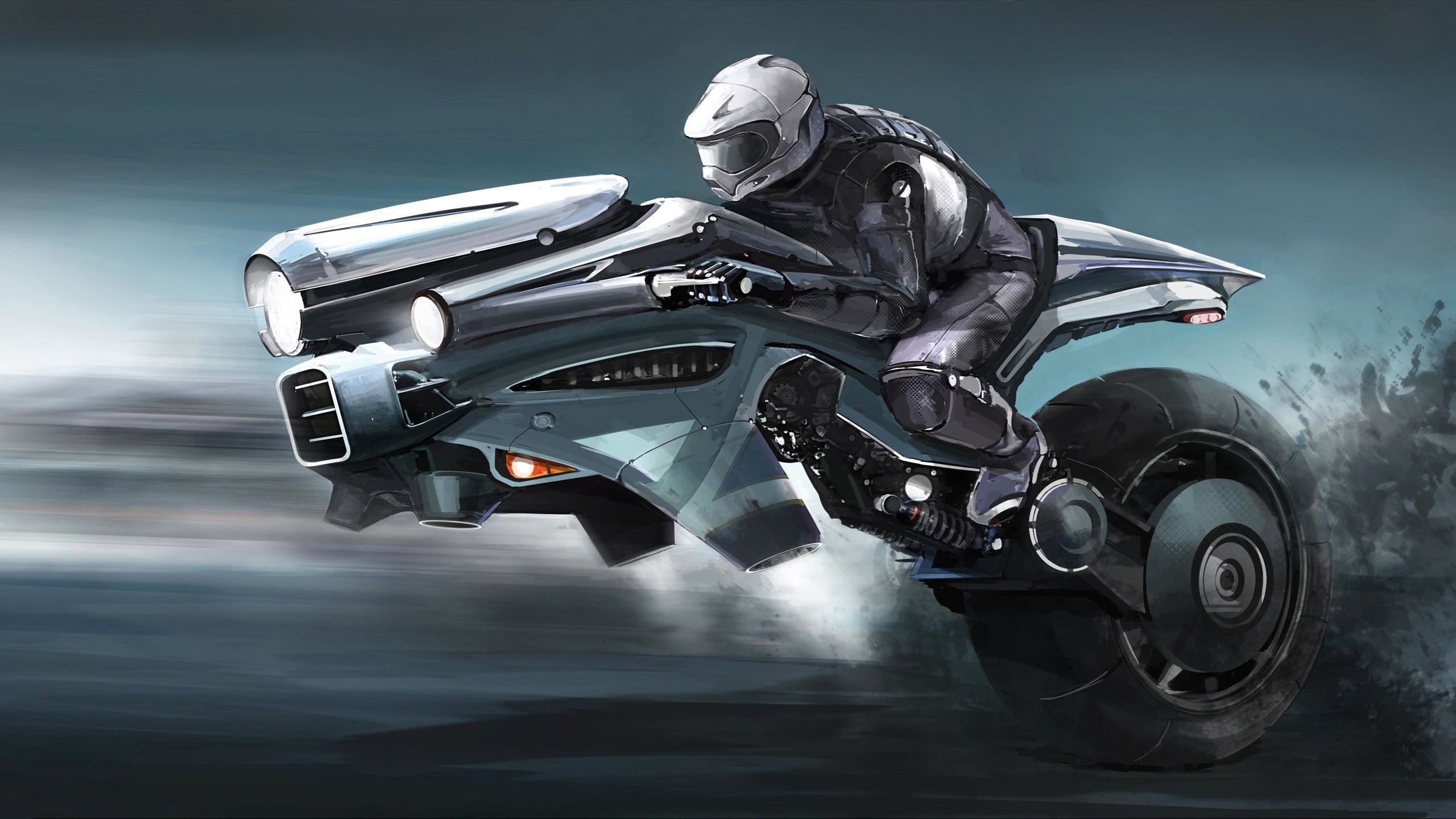 outdoors, transportation, road, one person, biker, sport, animated, day, riding, 2K, futuristic, motorsport, motion, ride, on the move, man, HD Wallpaper