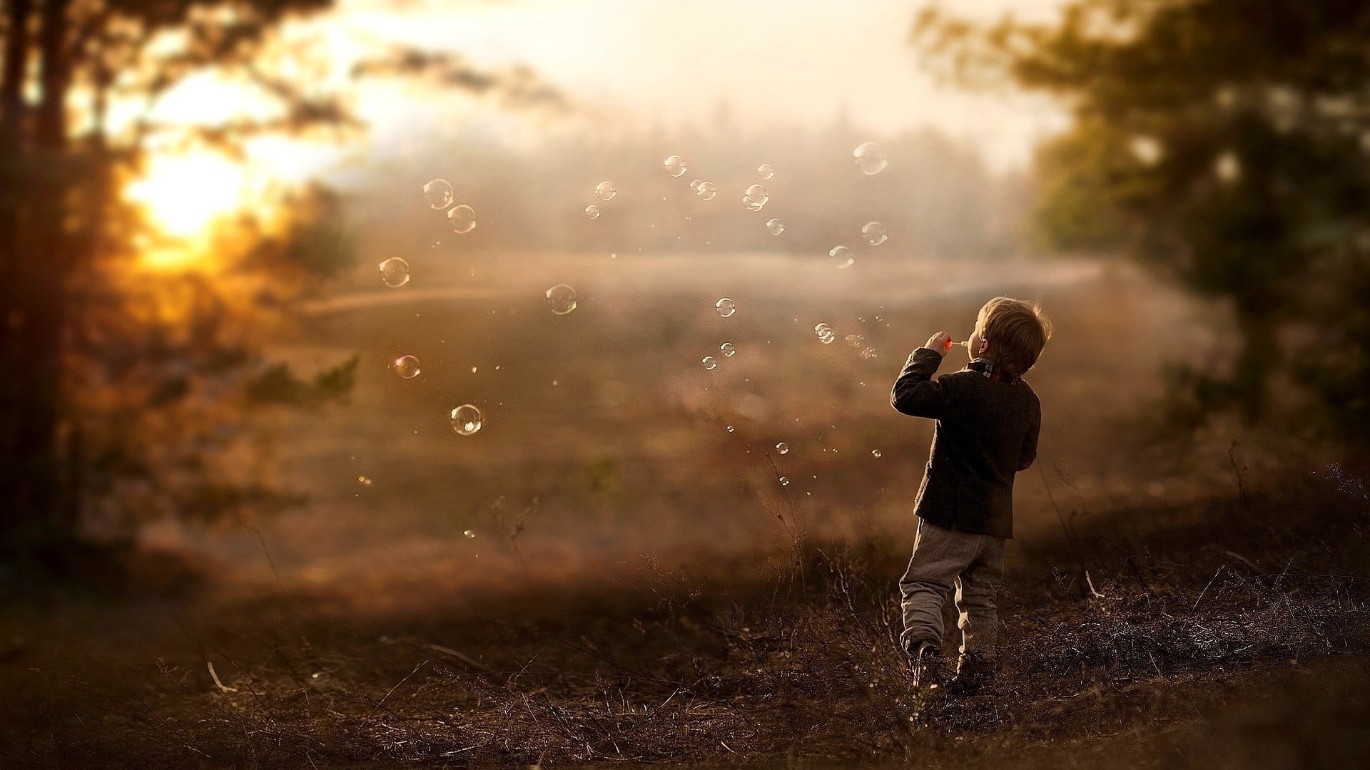 sunlight, 1080P, standing, sweatshirt, childhood, outdoors, boy, sky, child, bubbles, s, holding, males, offspring, full length, contemplation, children, HD Wallpaper