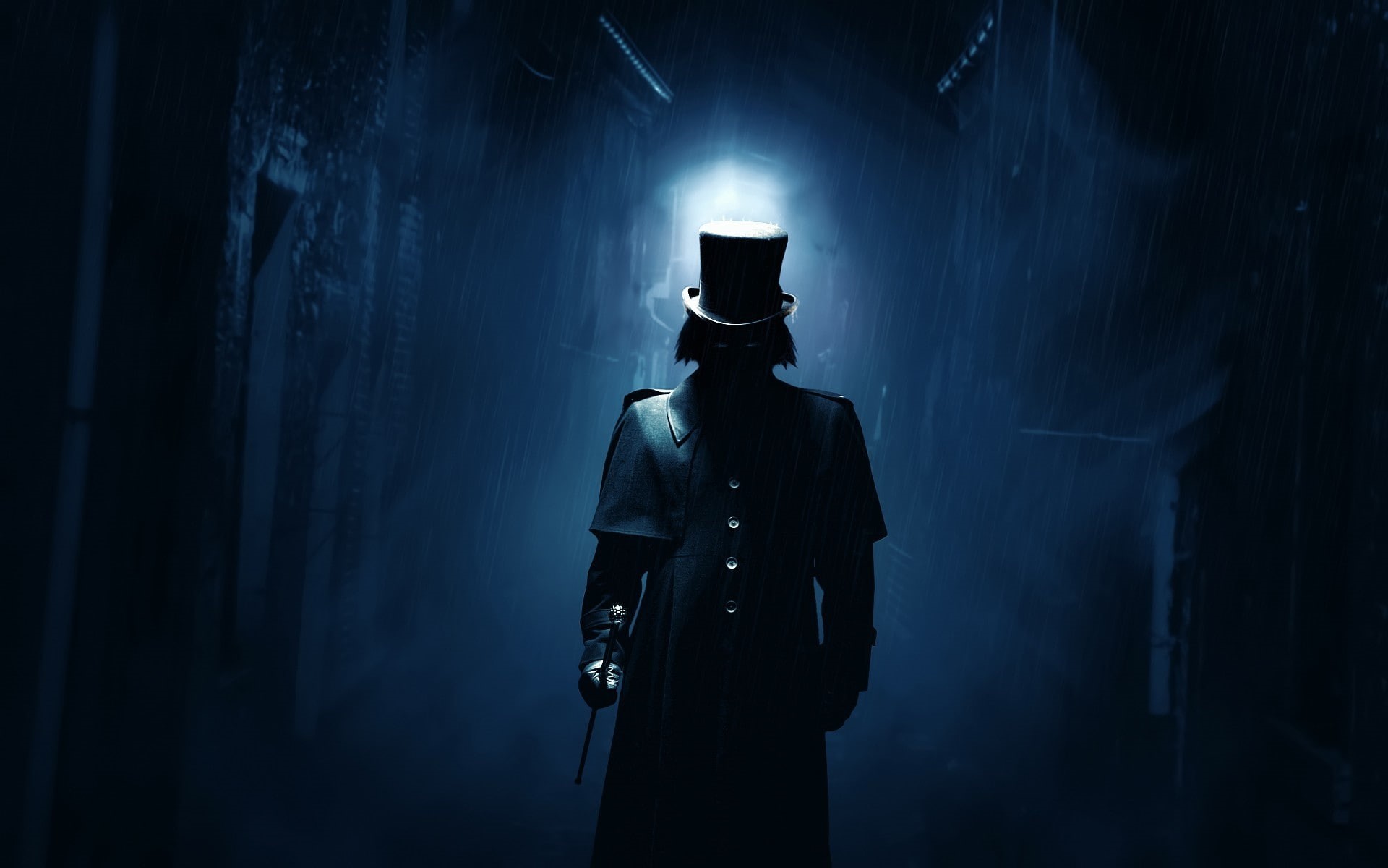 suits, digital, men, architecture, one person, top hat, low angle view, real people, uniform, illuminated, alleyway, 1080P, standing, night, HD Wallpaper