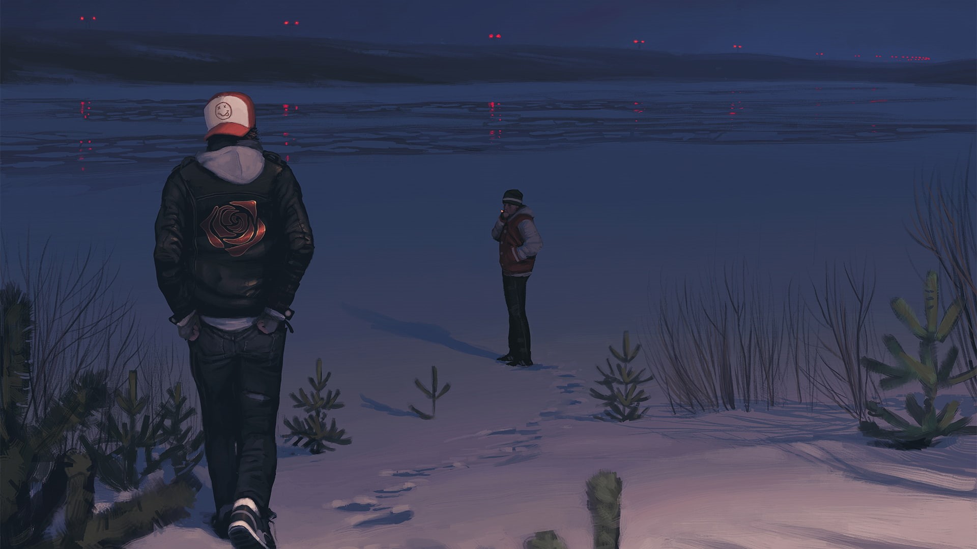 full length, hood - clothing, people, Simon Stålenhag, vacations, rear view, snow, real people, tranquility, warm clothing, scenics - nature, trip, nature, HD Wallpaper