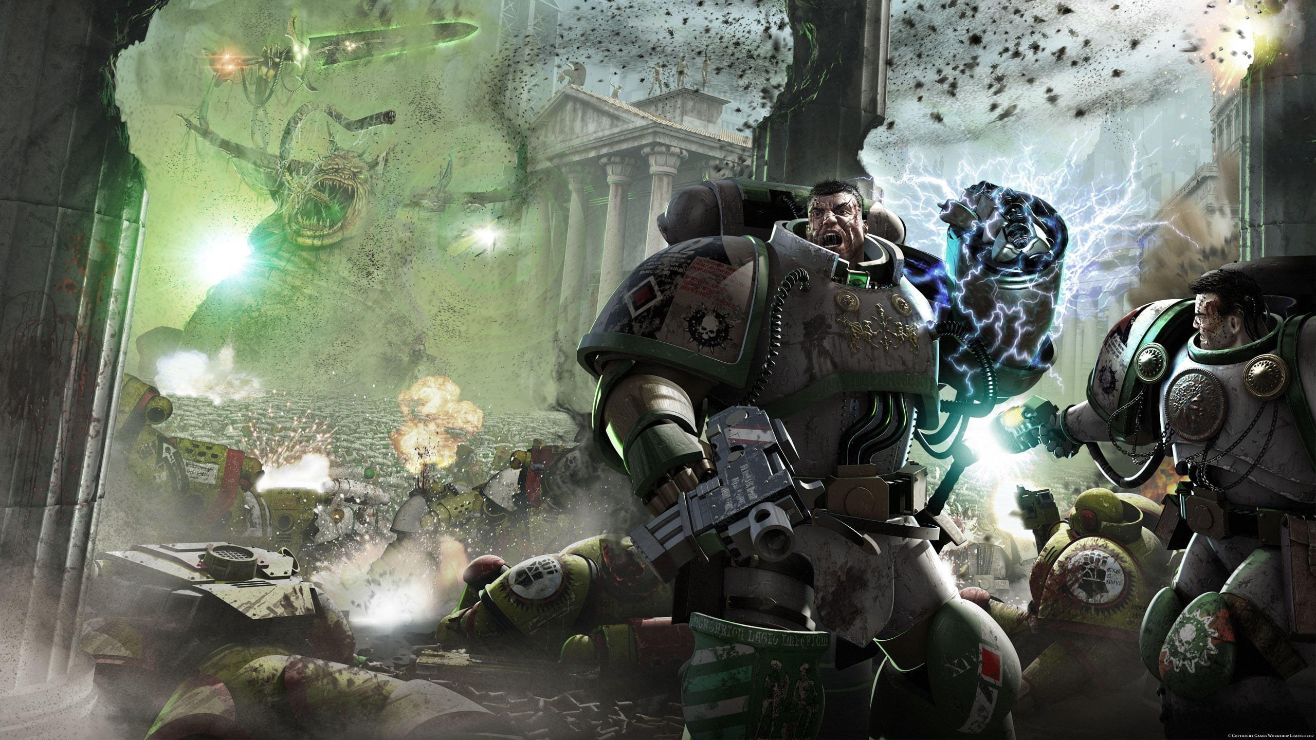 digital art, 000, 2K, science fiction, artwork, Warhammer 40, futuristic, space marines, Horus Heresy, HD Wallpaper