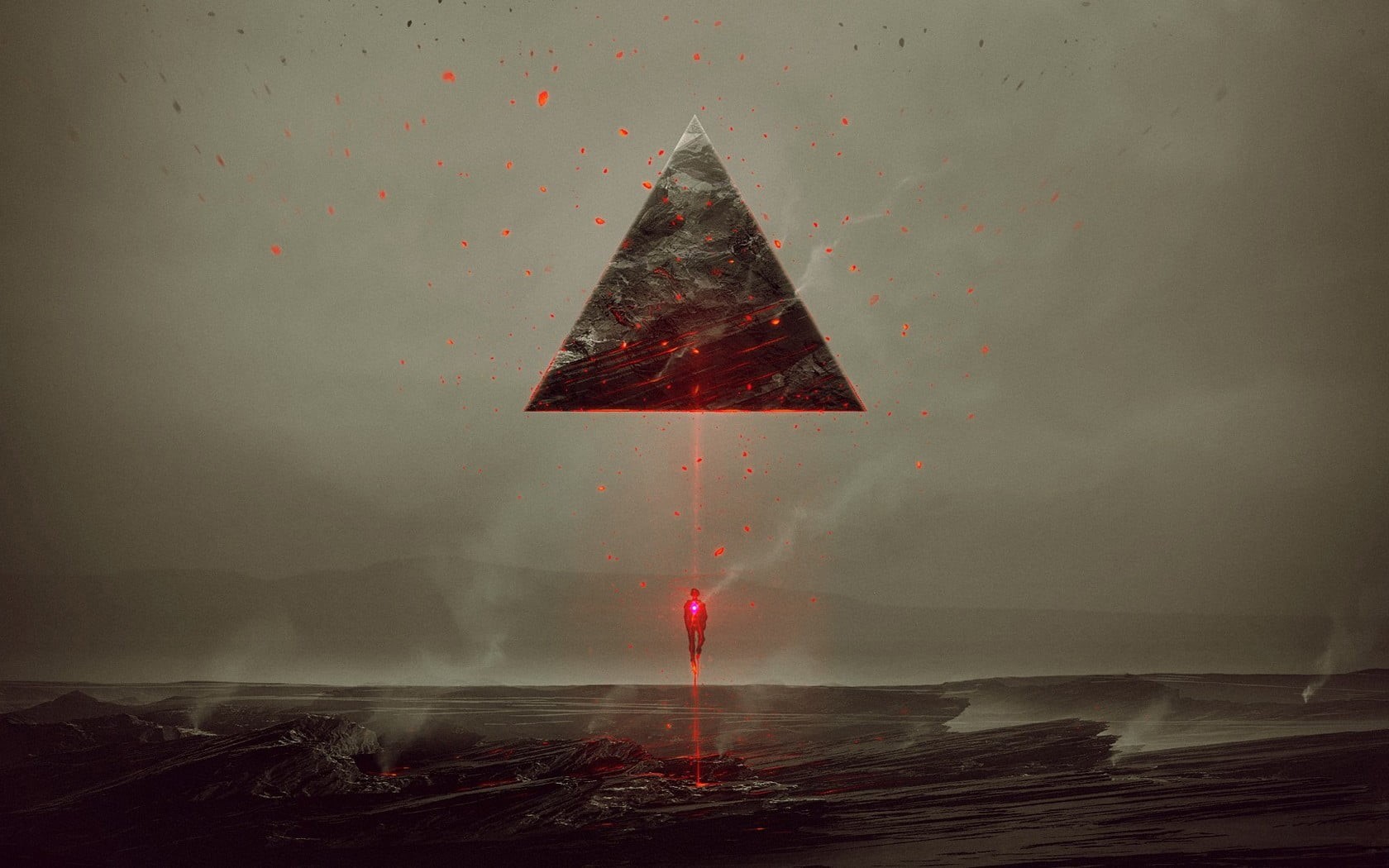 Kuldar Leement, nature, illustration, sea, gray, beauty in nature, paint splatter, mystery, digital composite, scenics - nature, tranquility, motion, land, HD Wallpaper