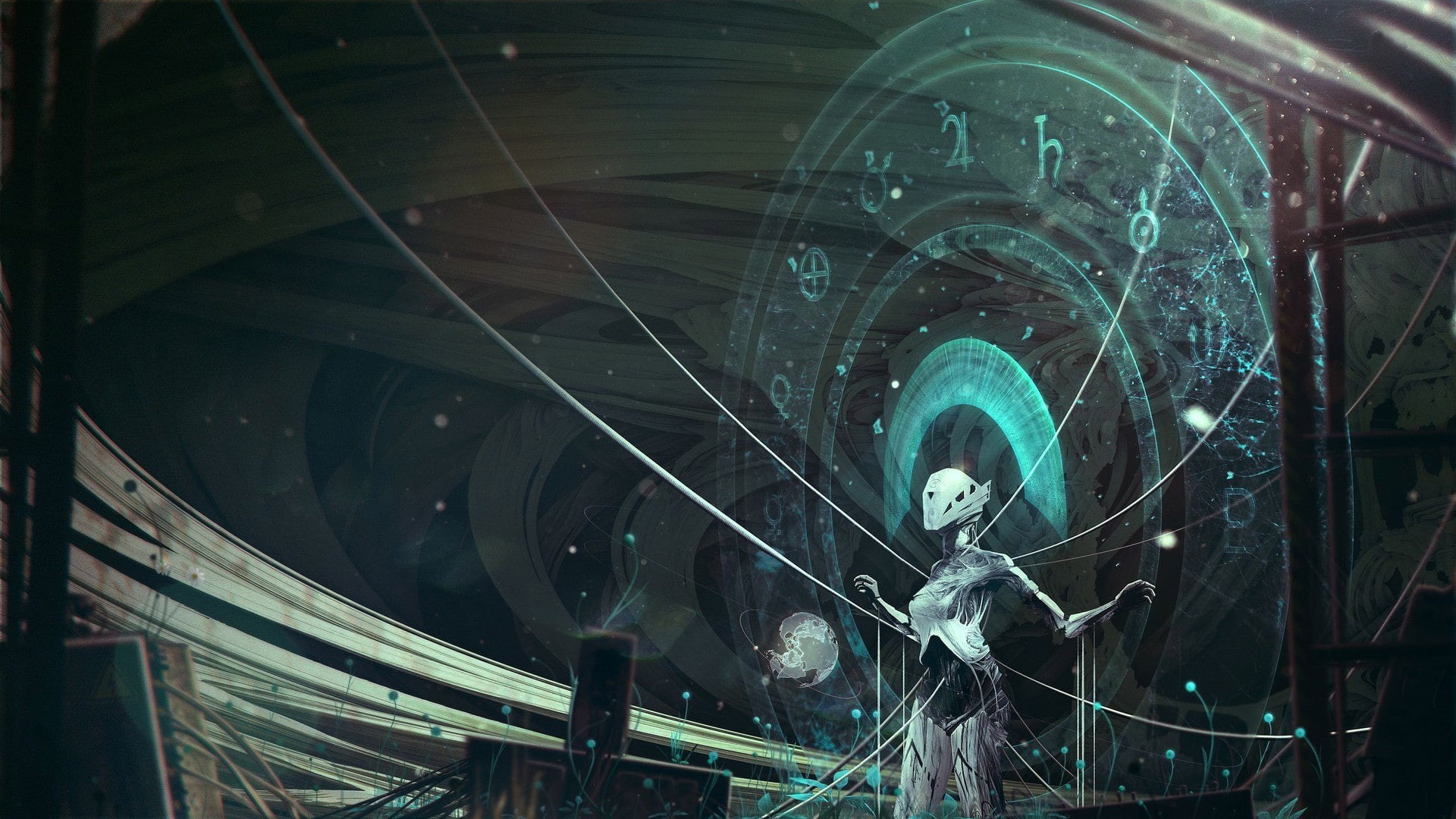 landscape, fantasy art, knowledge, digital art, robot, concept art, science fiction, 1080P, Kuldar Leement, artwork, HD Wallpaper